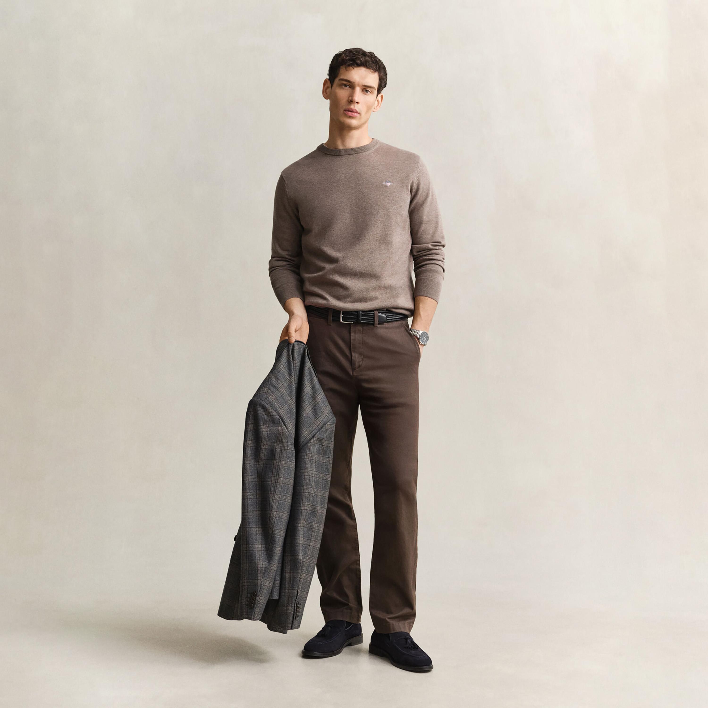 Gant Plain Crew Neck Long Sleeves Men's Pullover-men-clothing-sweatersandpullovers-image-2