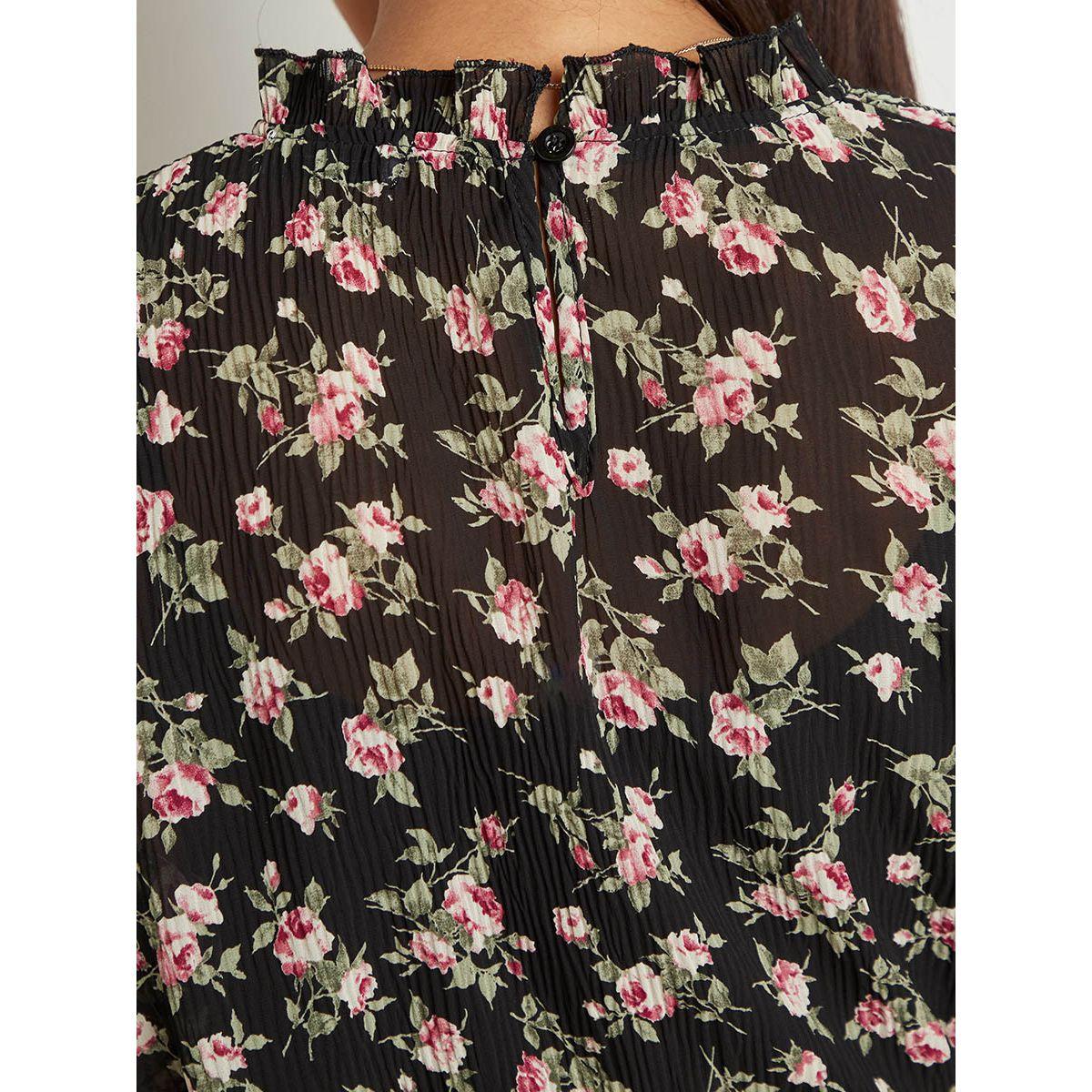 فستان ميدي مطبوع بزهور مع كشكش من ريد تايب-women-clothing-dresses-image-6