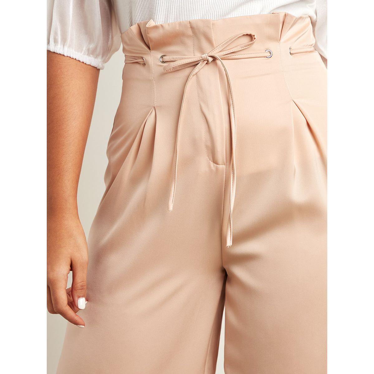 بنطلون بأرجل واسعة وخصر مزموم من ستايلي-women-clothing-bottoms-trousers-image-4