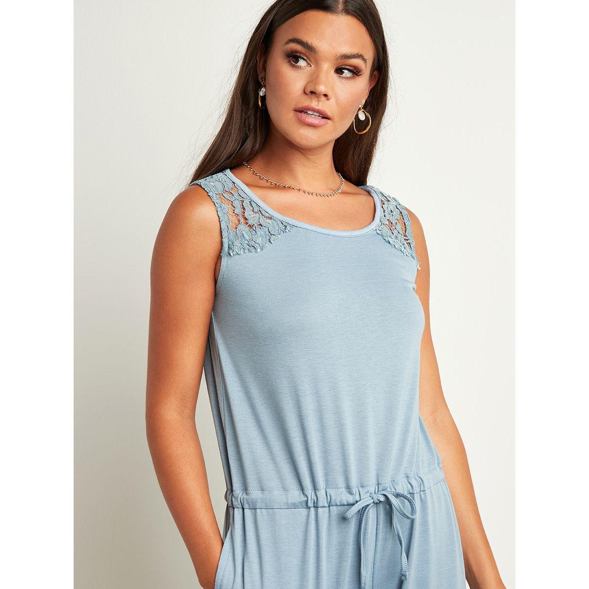 Styli Lace Sleeves Detail Skinny Jumpsuit with Drawstring Waist-women-clothing-jumpsuits-image-2