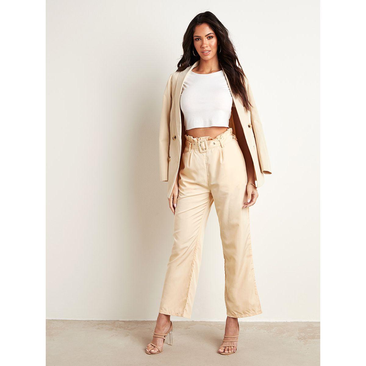 Styli Plain Wide Leg Trouser with Eyelet Belt-women-clothing-bottoms-trousers-image-2
