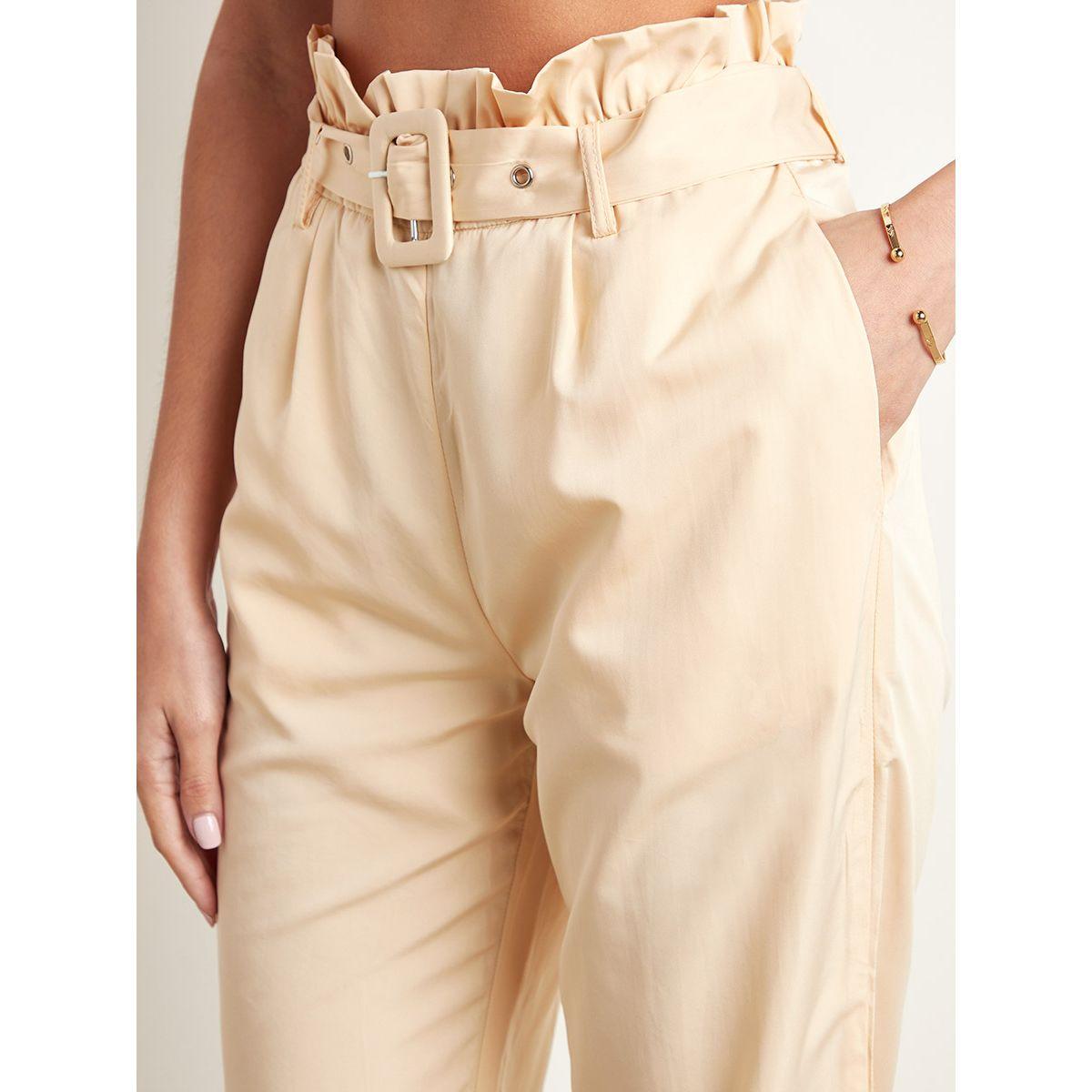 Styli Plain Wide Leg Trouser with Eyelet Belt-women-clothing-bottoms-trousers-image-3