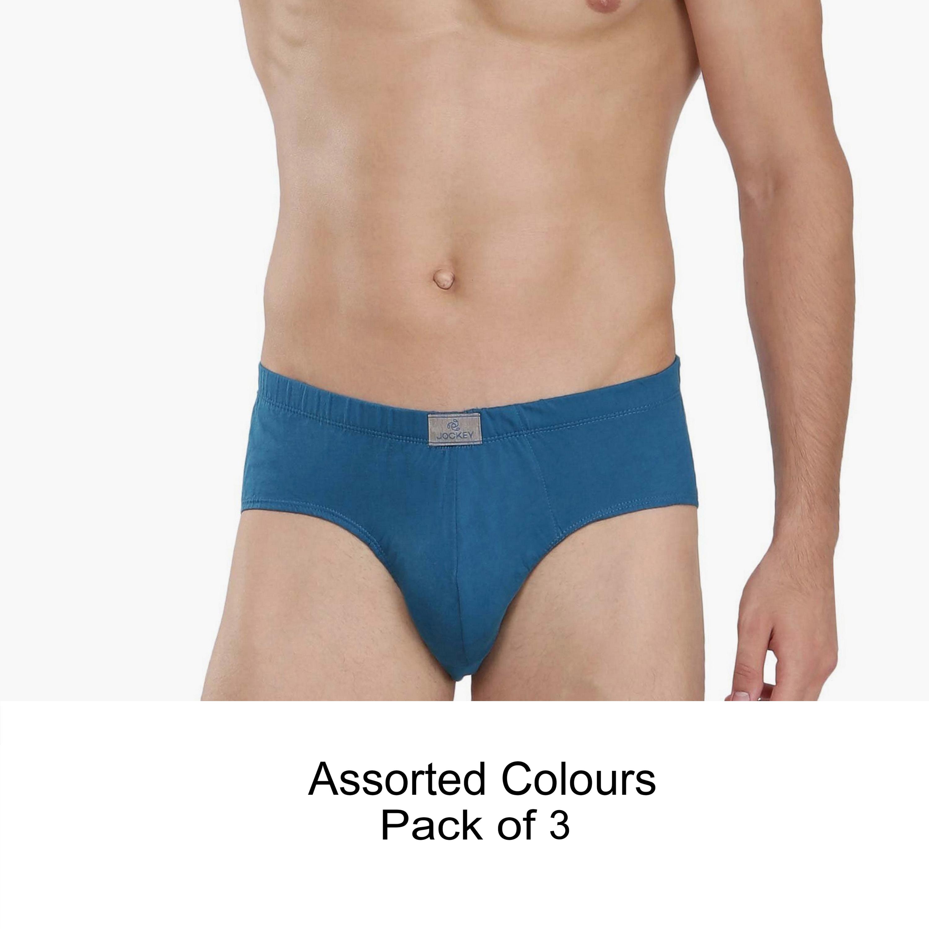 Jockey Assorted Pack of 3 Plain Men's Briefs-men-clothing-innerwear-underwear-image-1