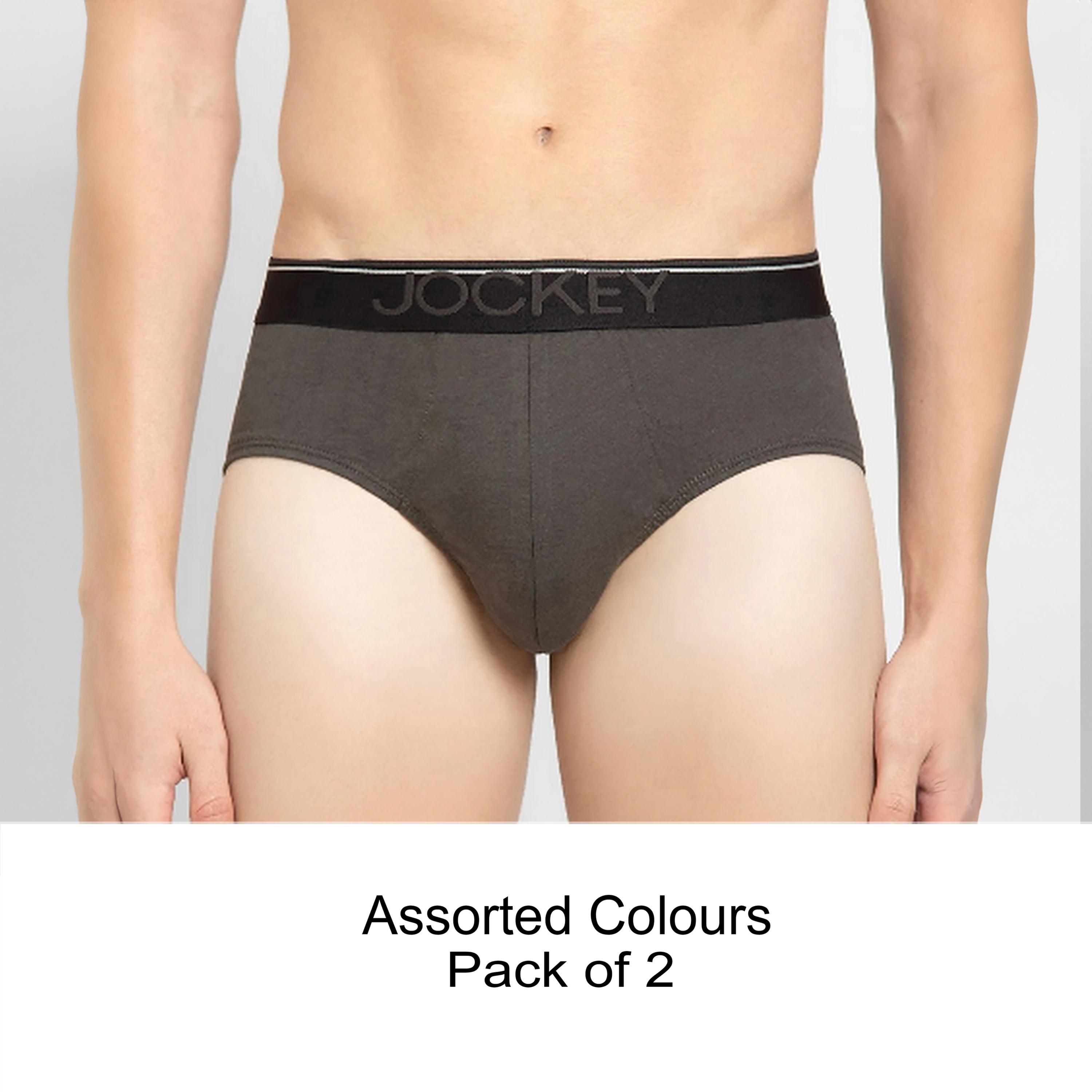 Jockey Assorted Pack of 2 Brand Print Waistband Men's Briefs-men-clothing-innerwear-underwear-image-1