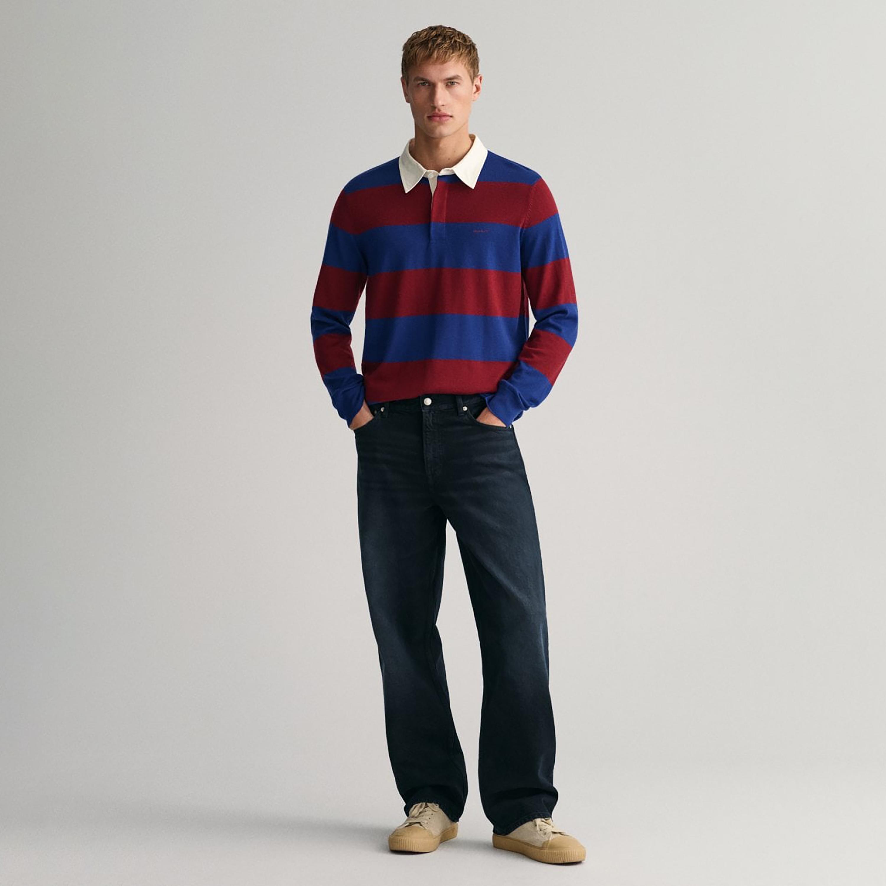 Gant Colour Block Collared Long Sleeves Polo Sweater-men-clothing-sweatersandpullovers-image-2