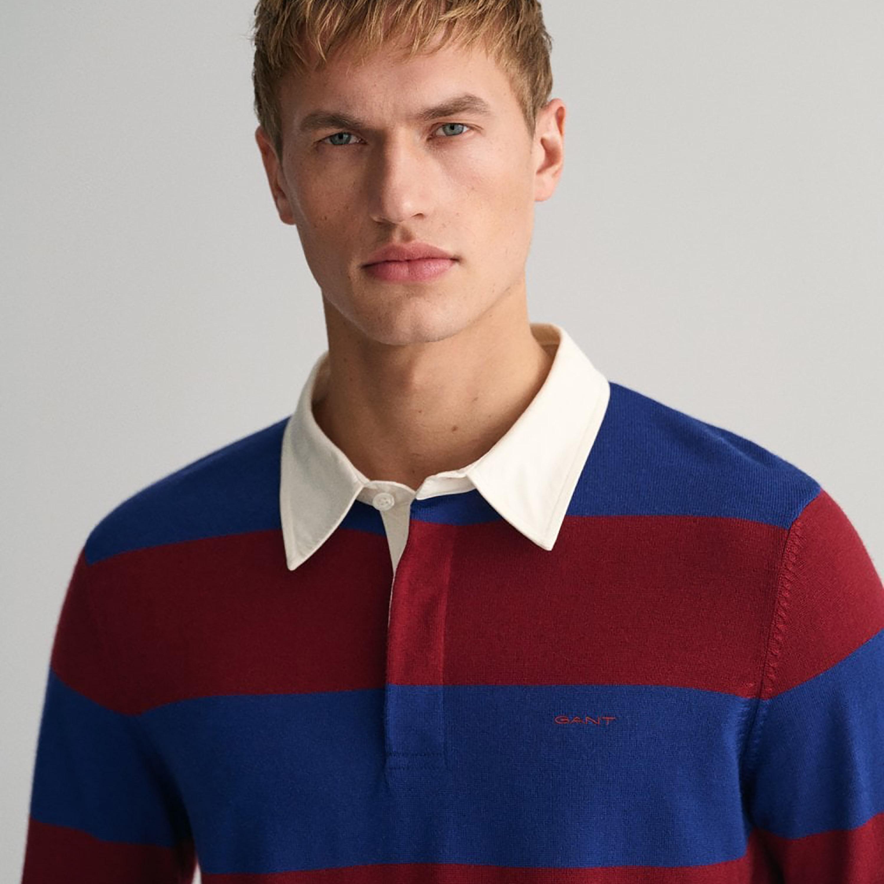 Gant Colour Block Collared Long Sleeves Polo Sweater-men-clothing-sweatersandpullovers-image-3