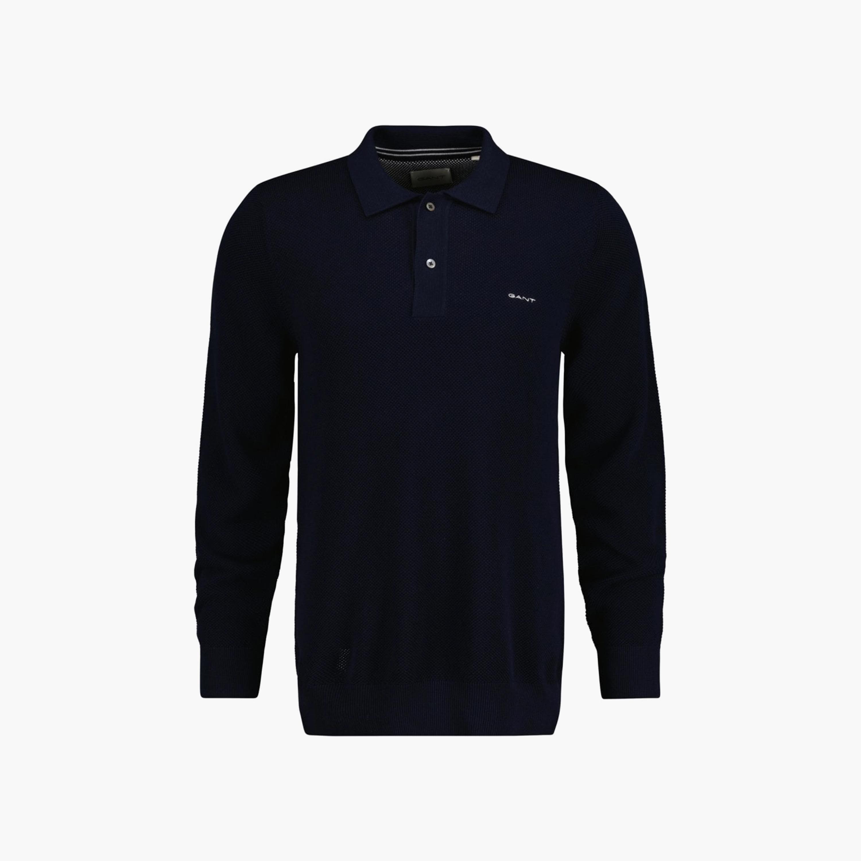 Gant Textured Collared Long Sleeves Sweater-men-clothing-sweatersandpullovers-image-1