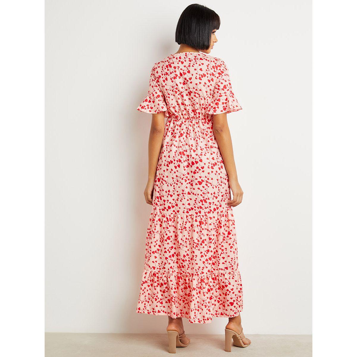 Styli Heart Ditsy Print V Neck Tiered Maxi Dress-women-clothing-dresses-image-3