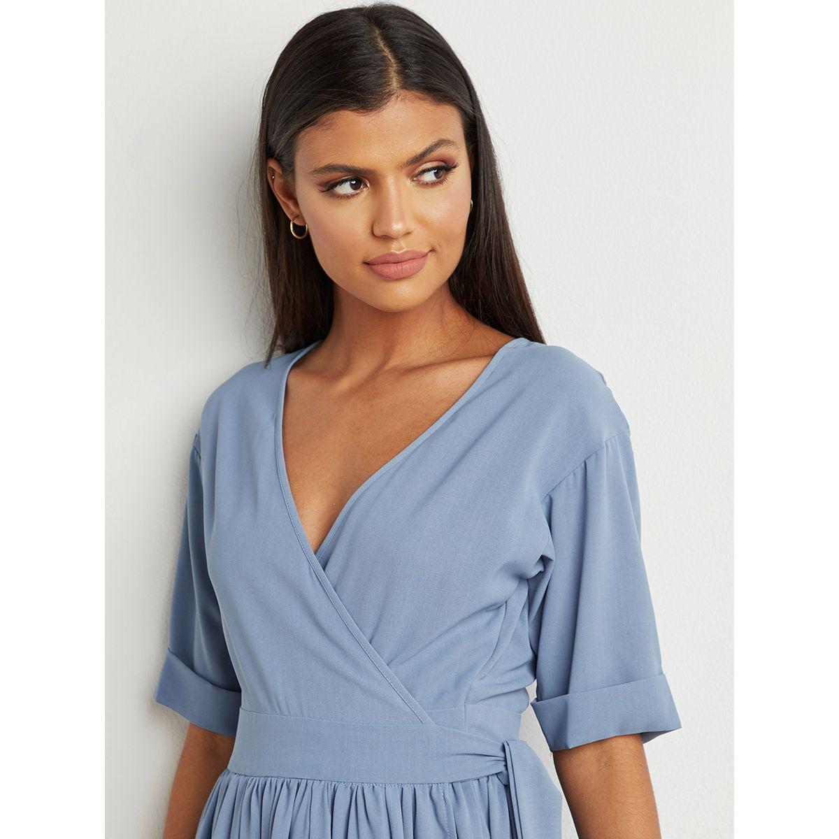 فستان ميدي بأكمام قصيرة-women-clothing-dresses-image-4