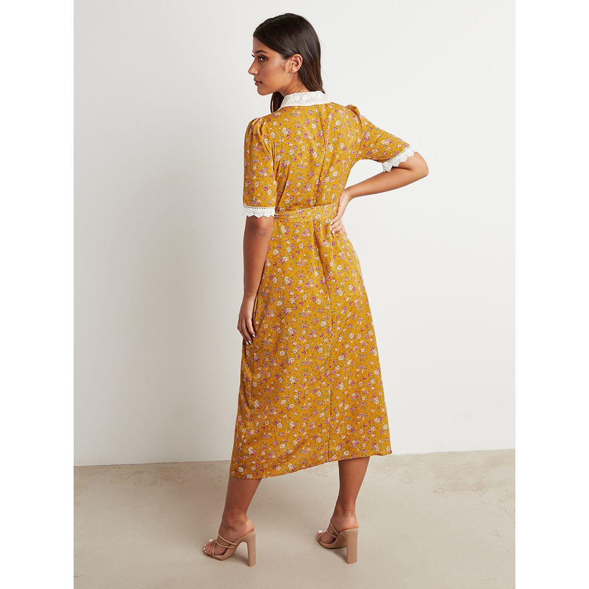 Styli Ditsy Print Collared Detail Maxi Dress-women-clothing-dresses-image-3