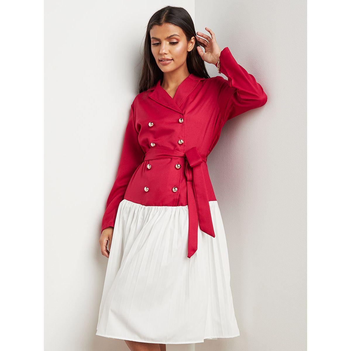 فستان ميدي بتصميم بليزر-women-clothing-dresses-image-1