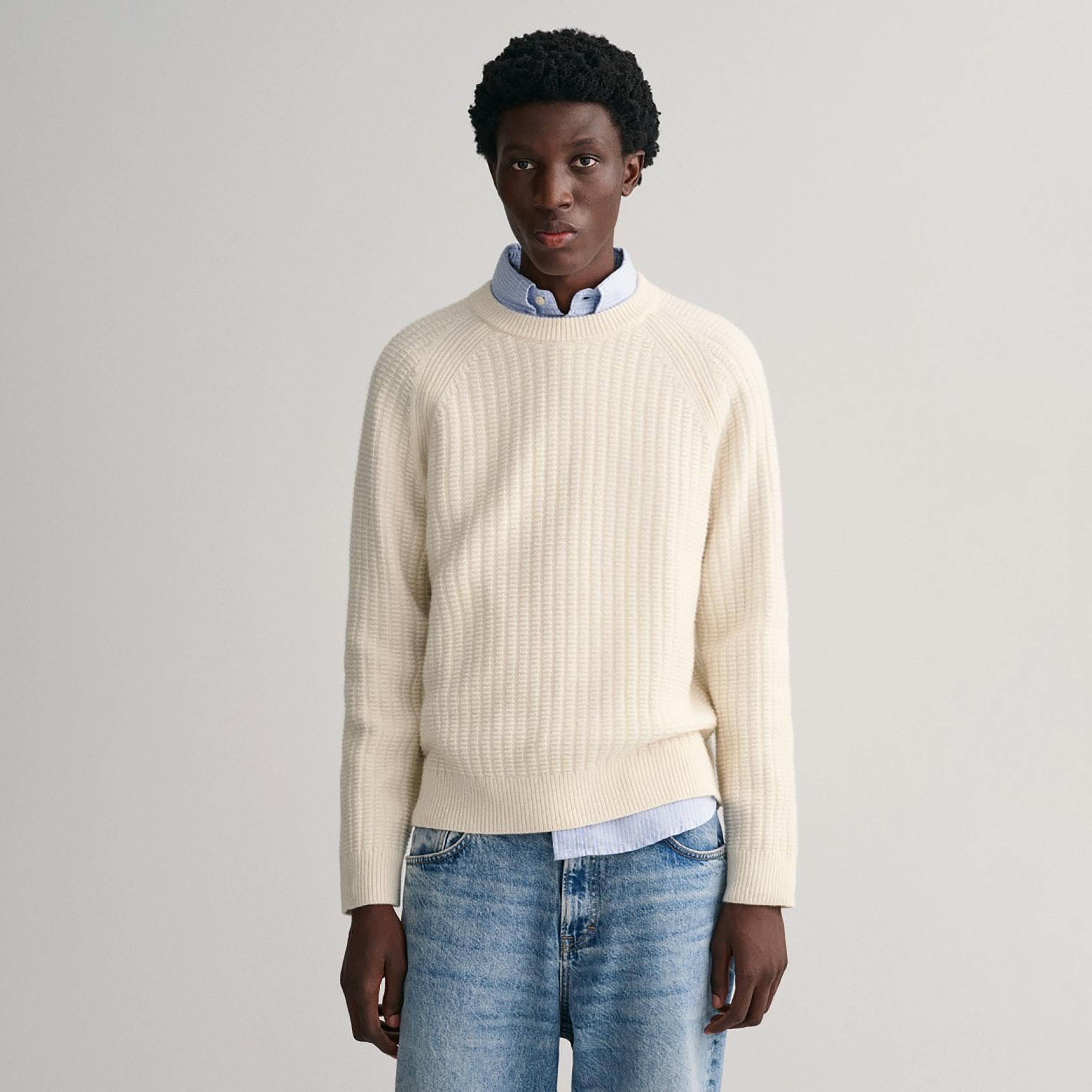 Gant Knitted Crew Neck Raglan Sleeves Sweater-men-clothing-sweatersandpullovers-image-1