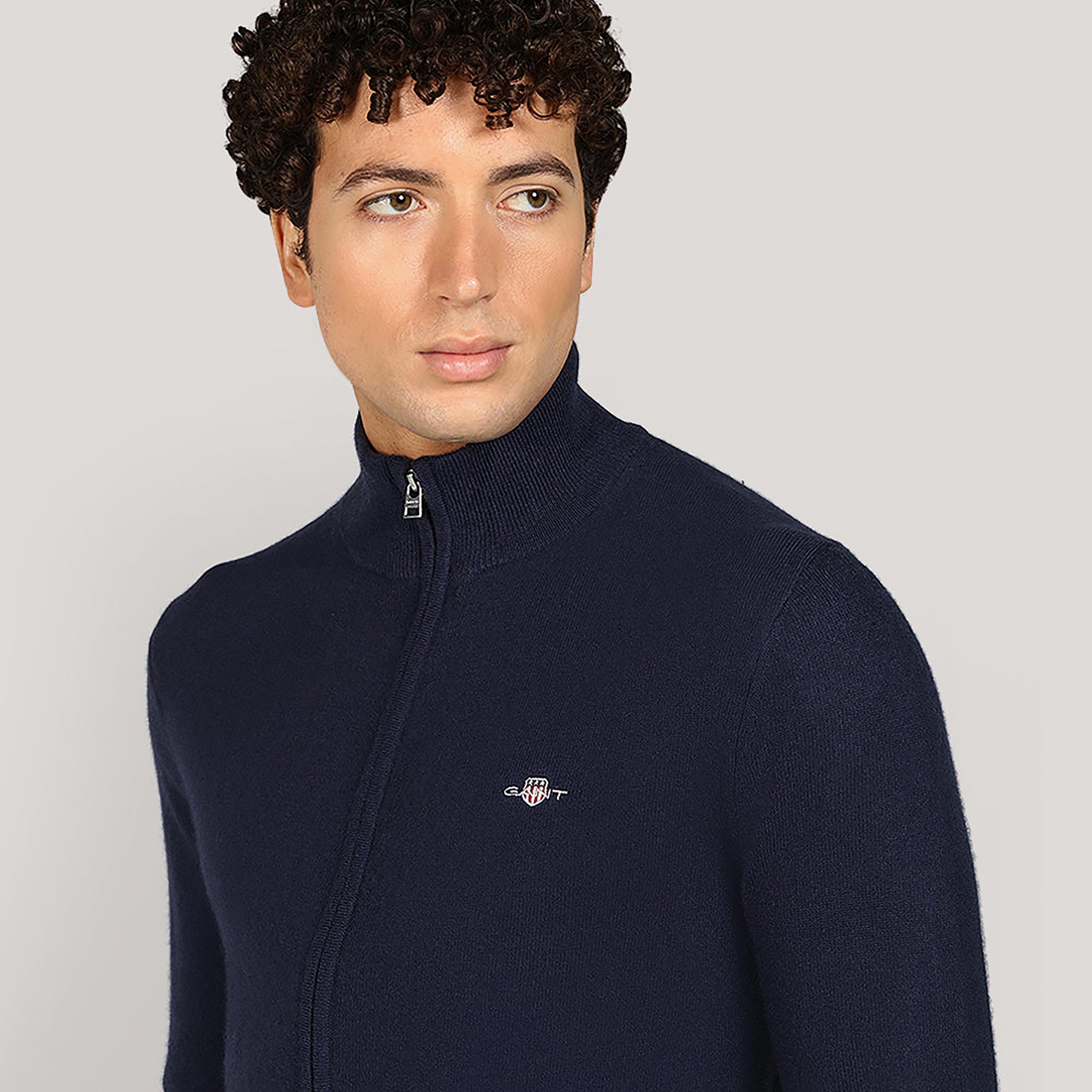 كارديجان رجالي بياقة عالية وأكمام طويلة، سادة من جانت-men-clothing-sweatersandpullovers-image-11