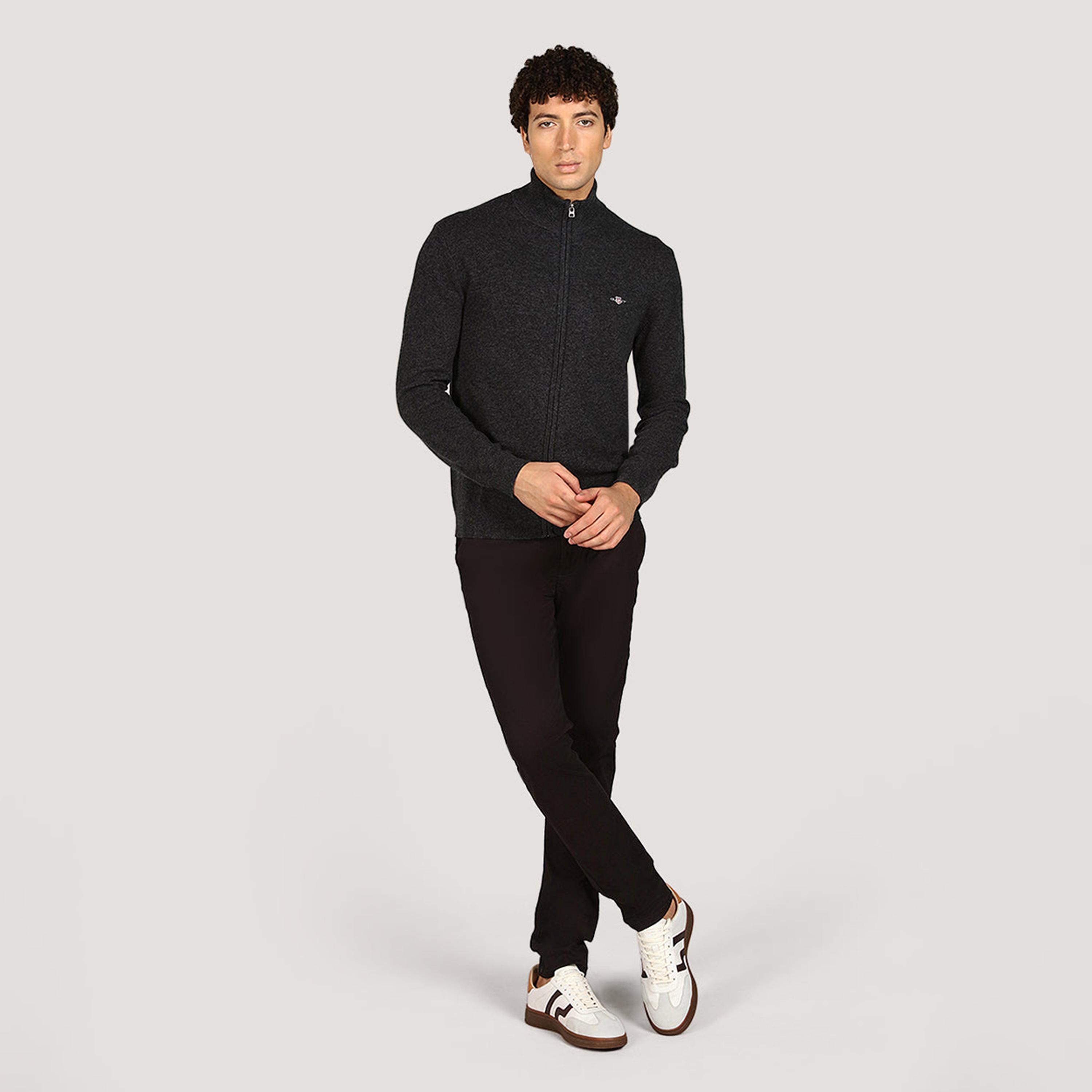 كارديجان رجالي بياقة عالية وأكمام طويلة، سادة من جانت-men-clothing-sweatersandpullovers-image-2