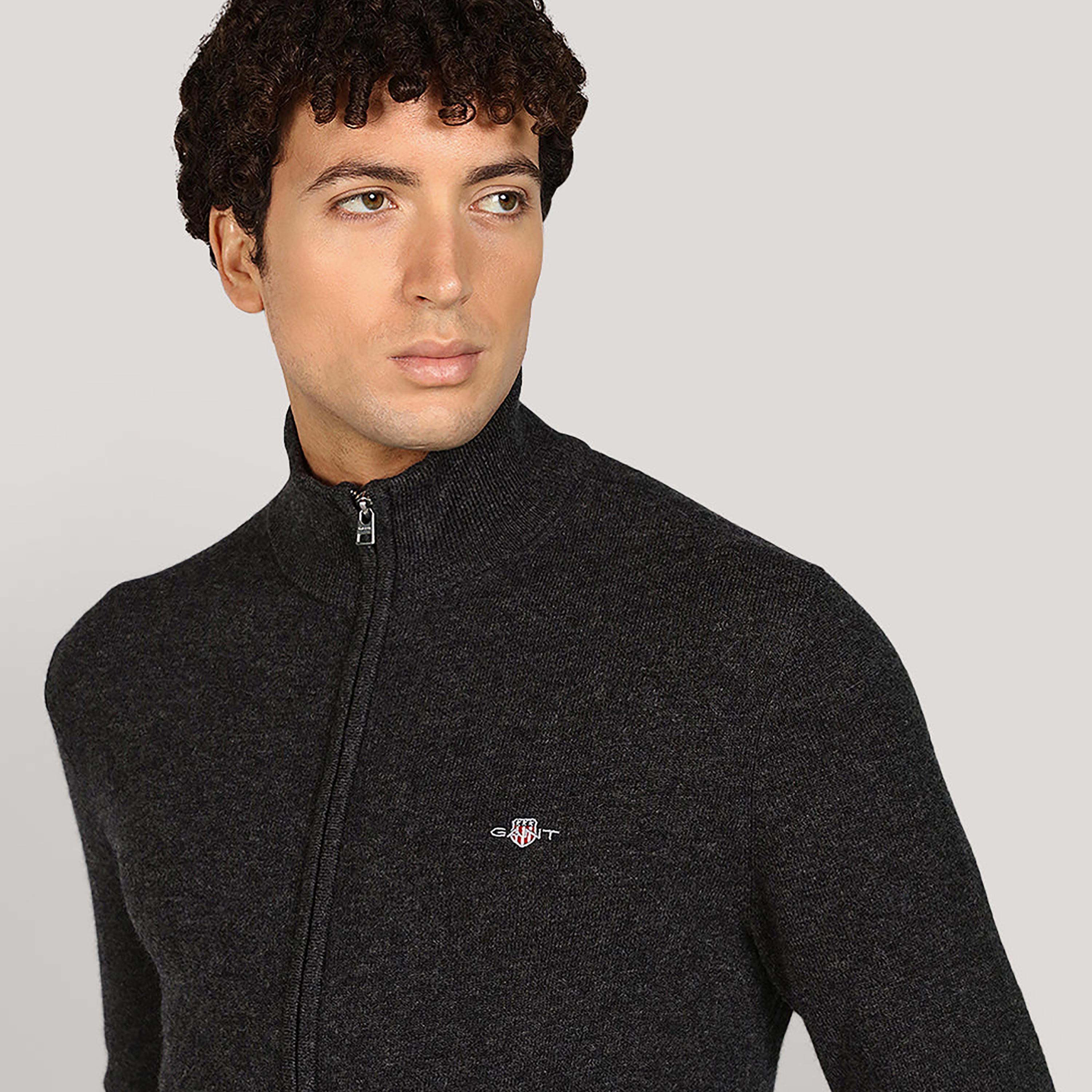 كارديجان رجالي بياقة عالية وأكمام طويلة، سادة من جانت-men-clothing-sweatersandpullovers-image-3