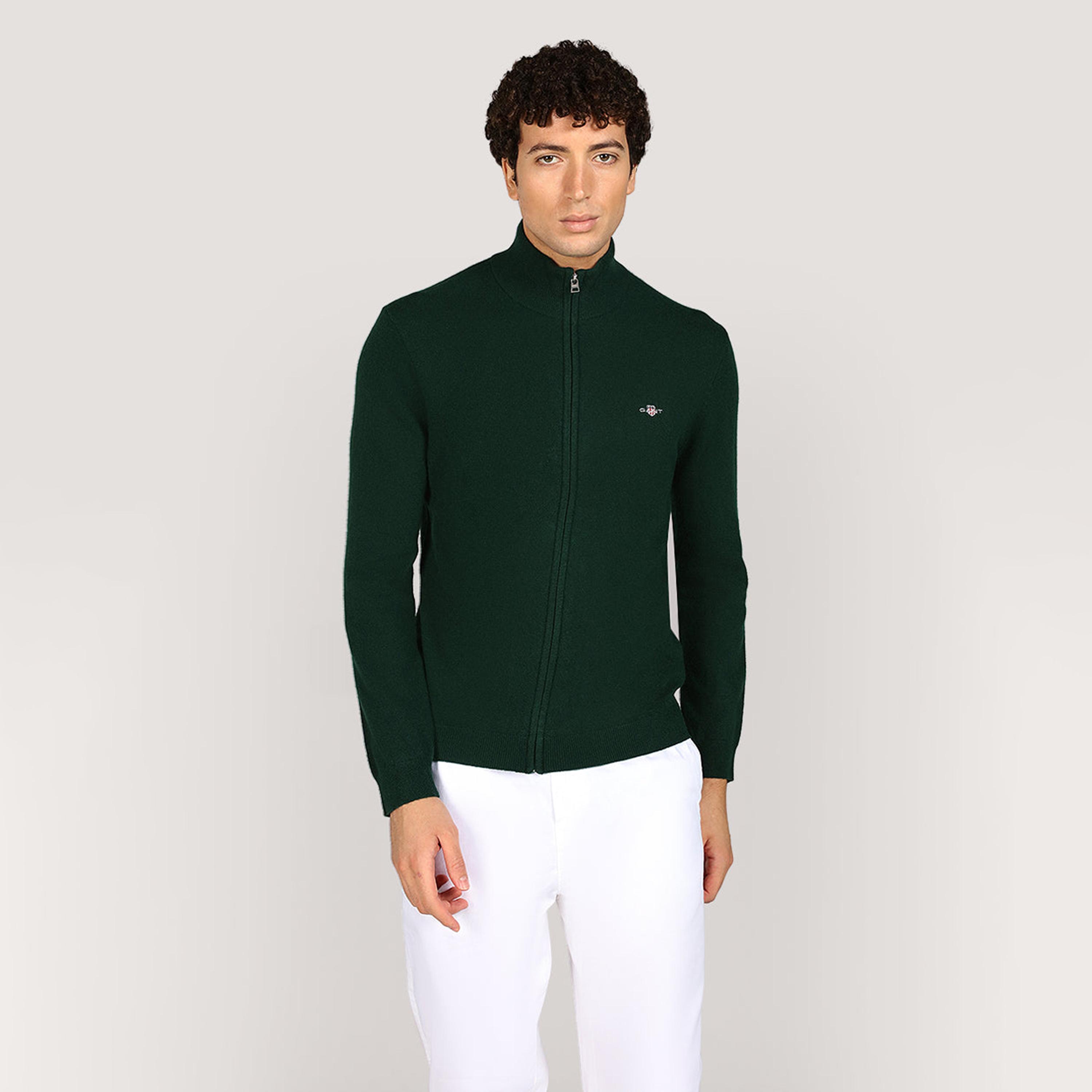 Gant Plain High Neck Long Sleeves Men's Cardigan-men-clothing-sweatersandpullovers-image-1