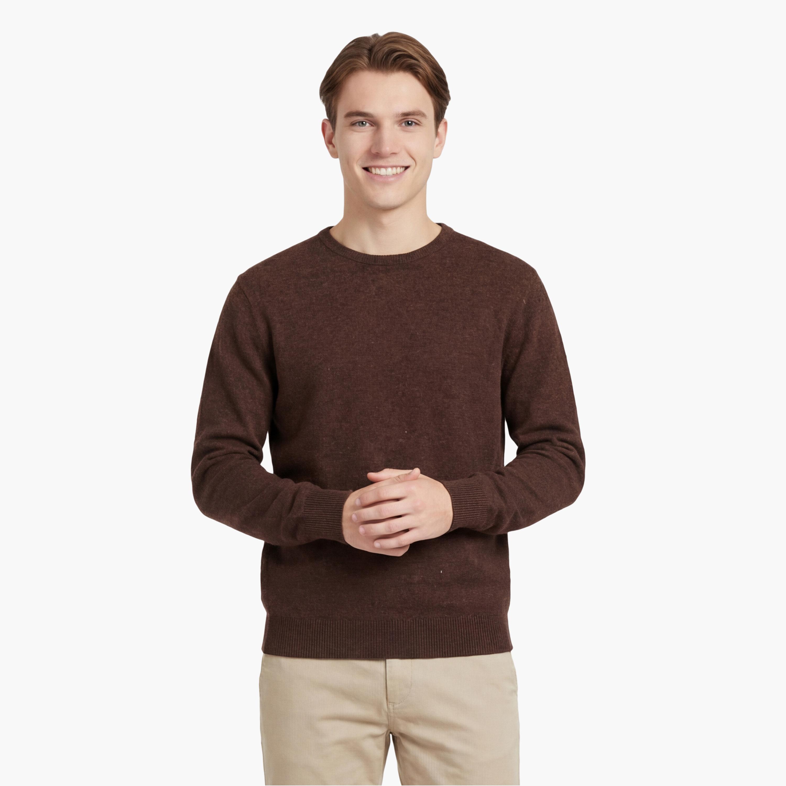 سترة رجالية سادة ذات رقبة دائرية وأكمام طويلة من جانت-men-clothing-sweatersandpullovers-image-7
