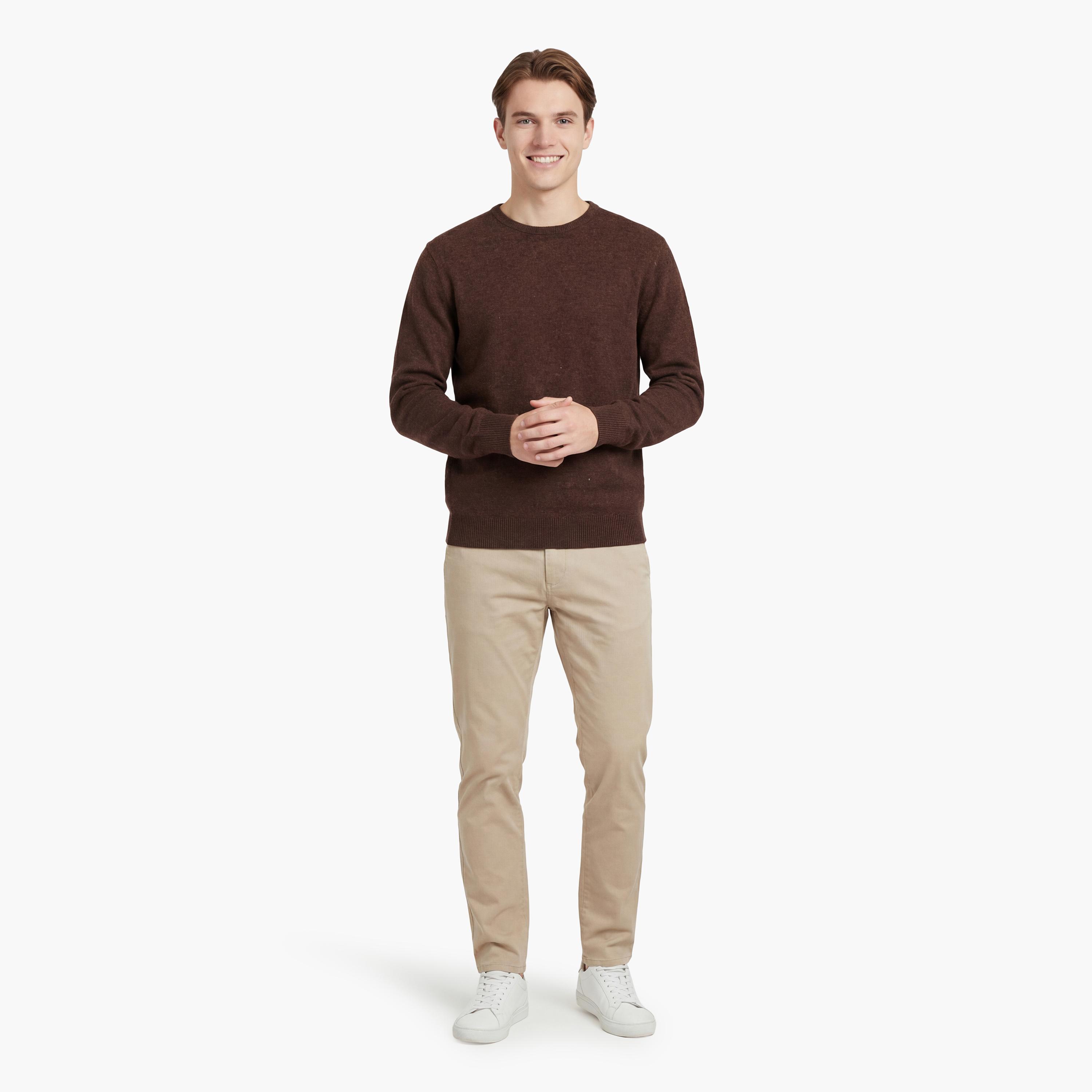 سترة رجالية سادة ذات رقبة دائرية وأكمام طويلة من جانت-men-clothing-sweatersandpullovers-image-8