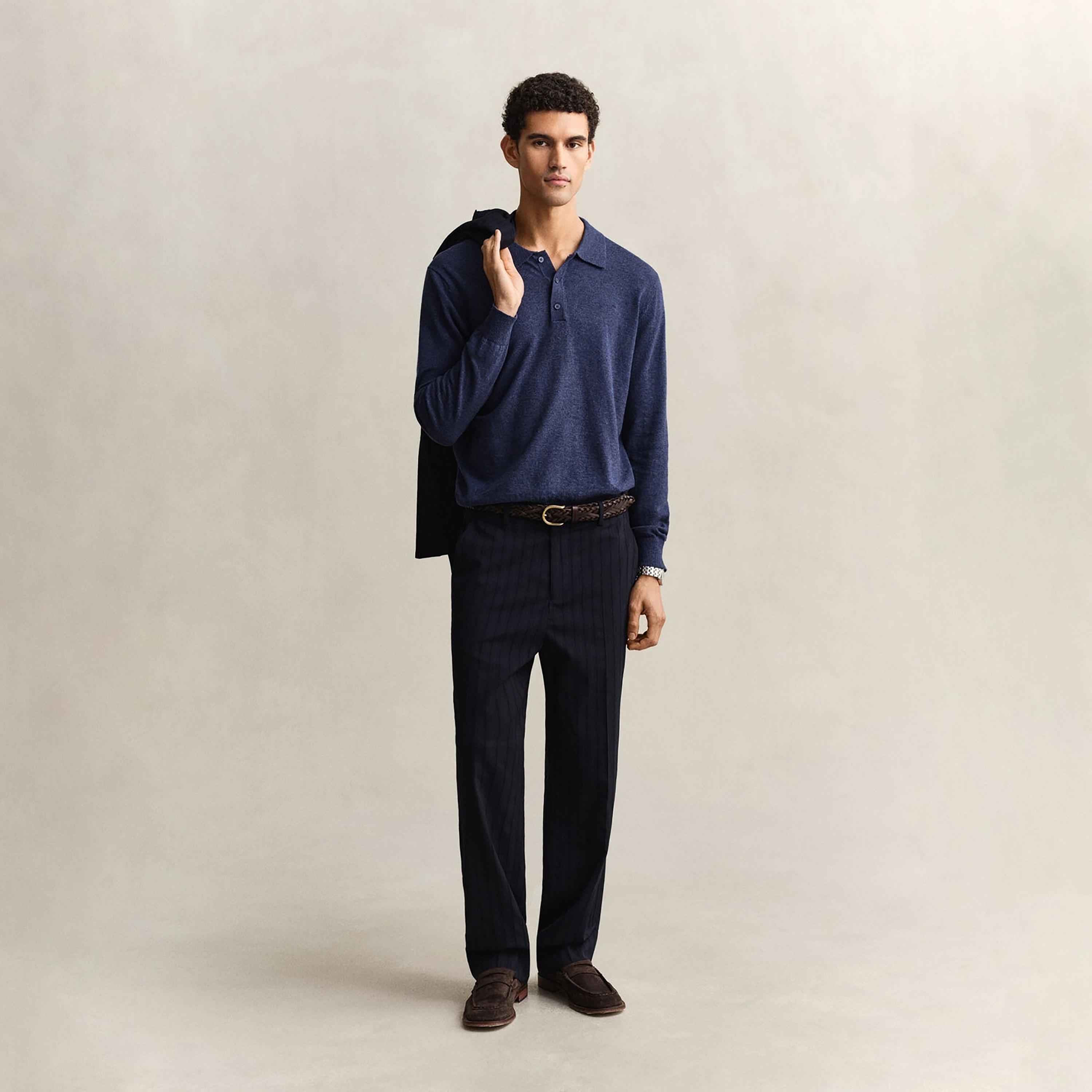 Gant Knitted Collar Long Sleeves Men's Polo Sweater-men-clothing-sweatersandpullovers-image-2