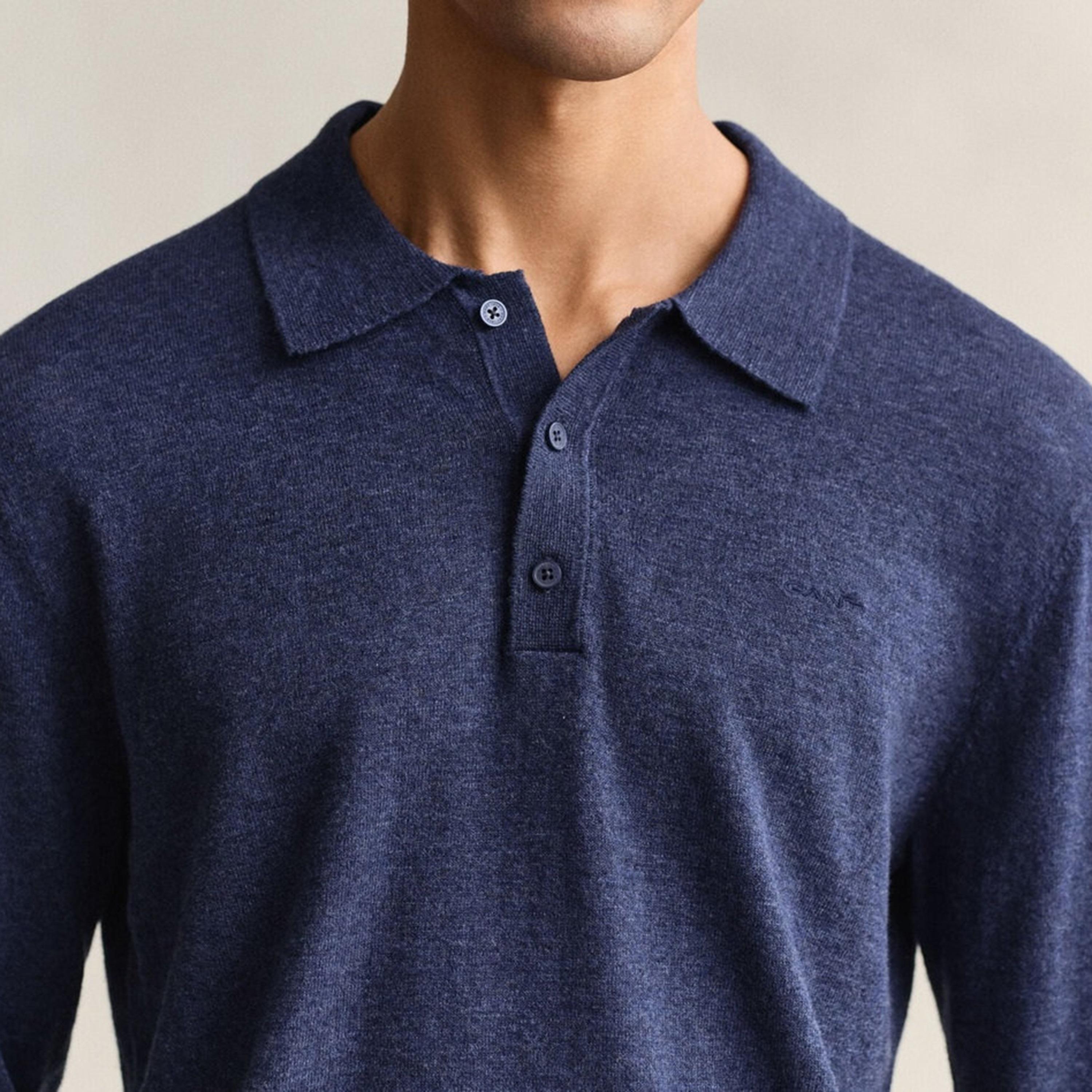 Gant Knitted Collar Long Sleeves Men's Polo Sweater-men-clothing-sweatersandpullovers-image-3