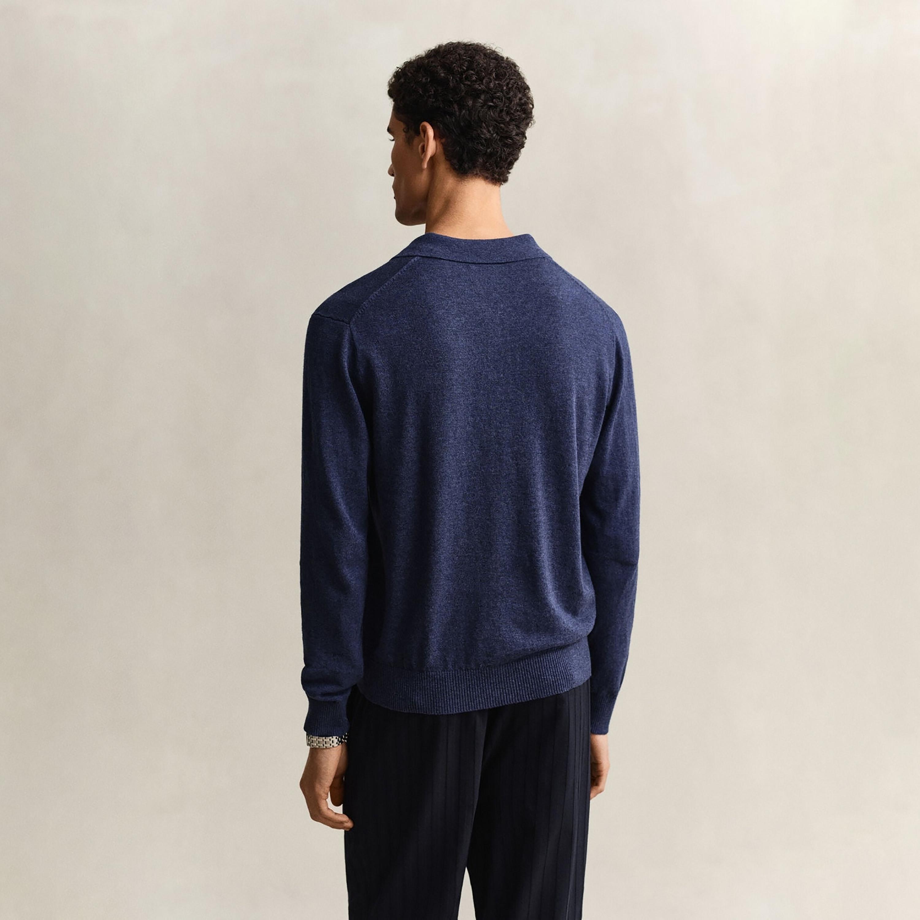 Gant Knitted Collar Long Sleeves Men's Polo Sweater-men-clothing-sweatersandpullovers-image-4