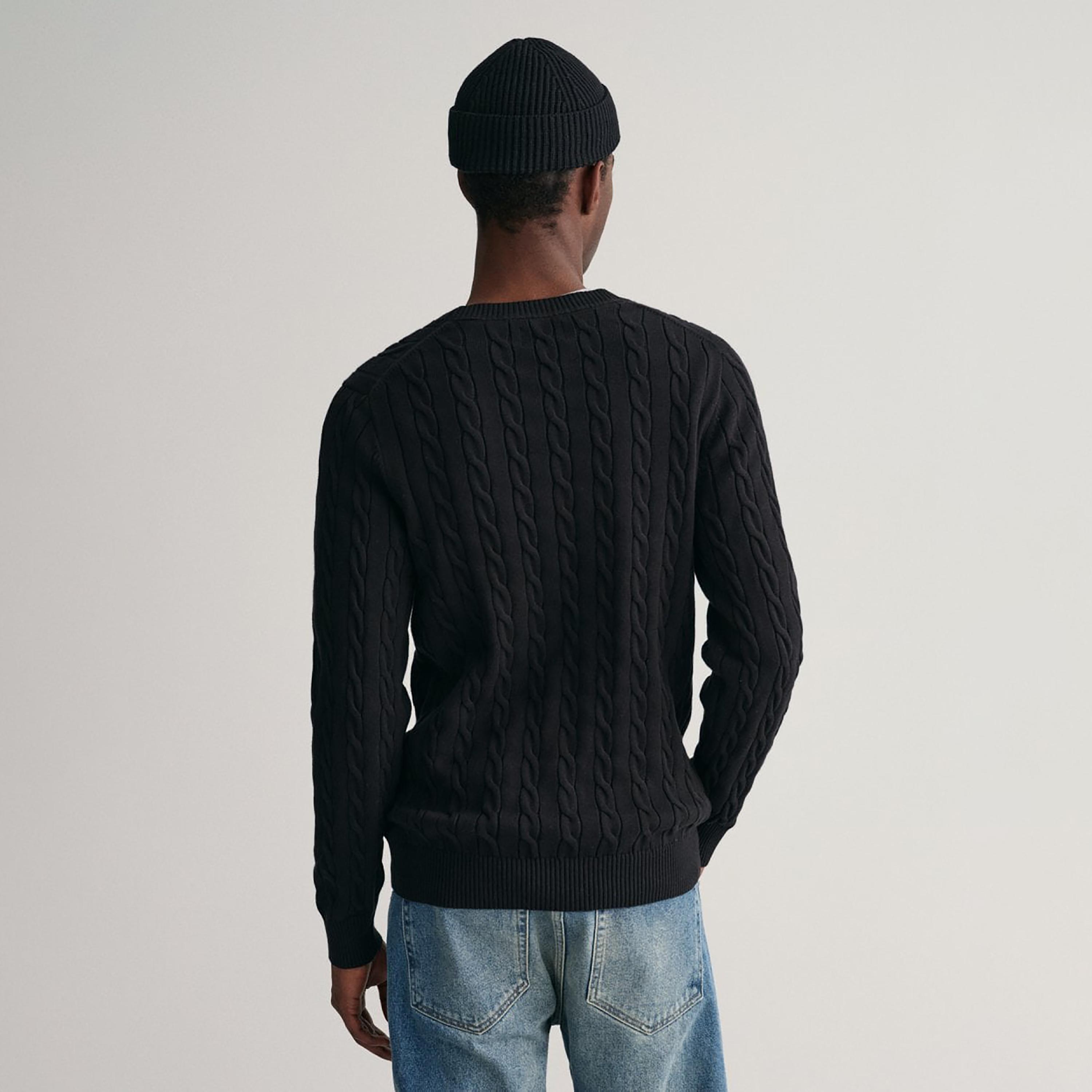 Gant Braided Knitted Crew Neck Long Sleeves Sweater-men-clothing-sweatersandpullovers-image-4