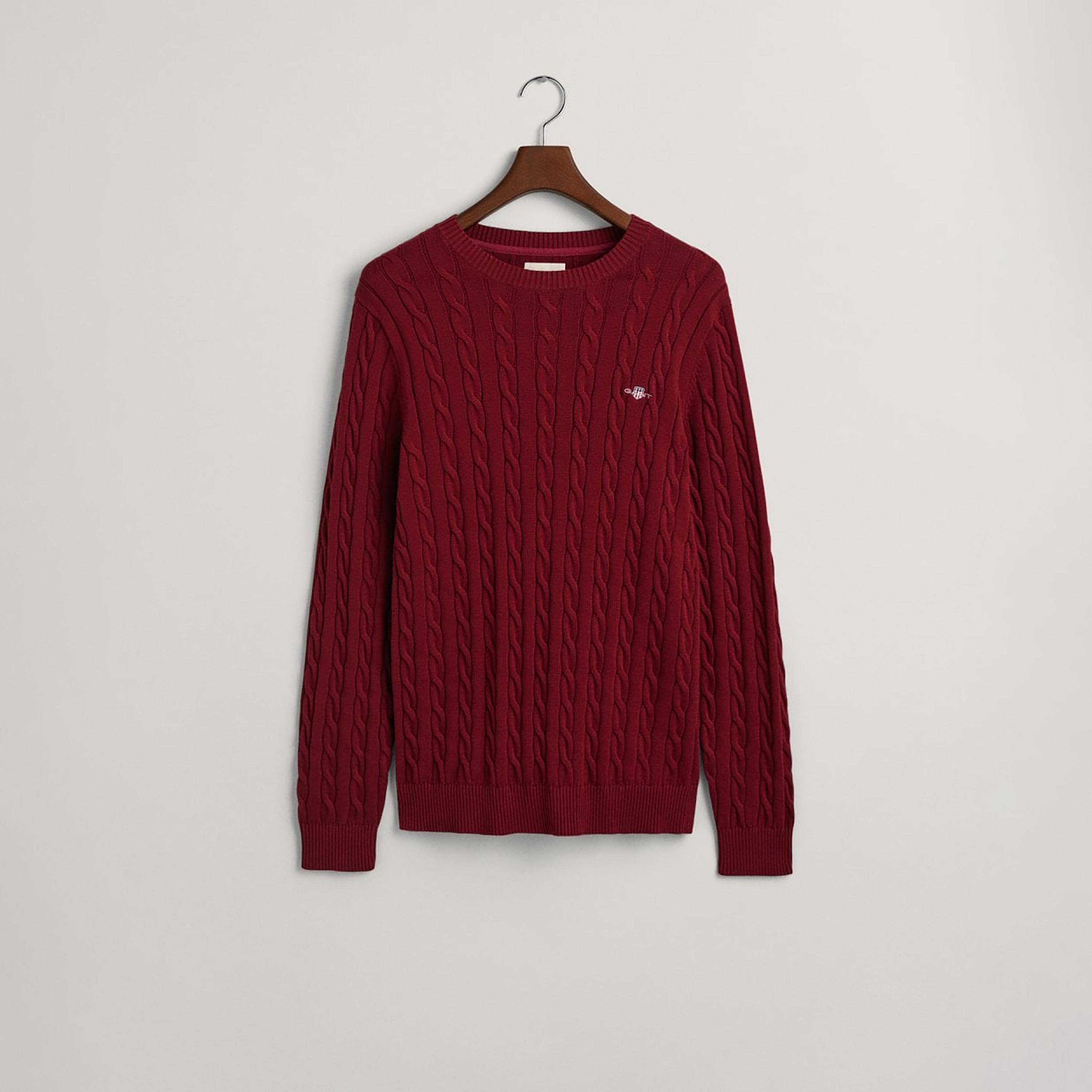 Gant Braided Knitted Crew Neck Long Sleeves Sweater-men-clothing-sweatersandpullovers-image-1
