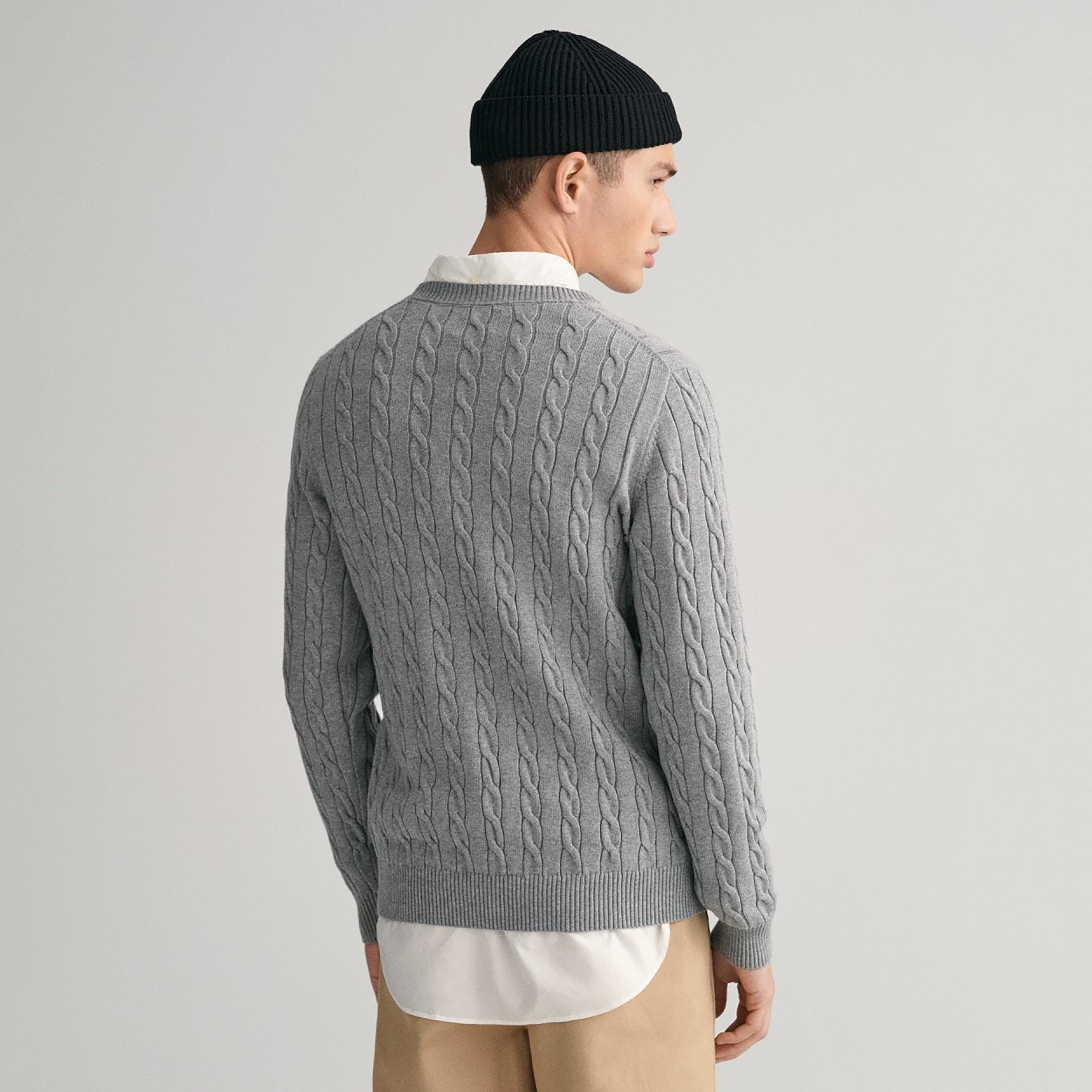 Gant Braided Knitted Crew Neck Long Sleeves Sweater-men-clothing-sweatersandpullovers-image-4