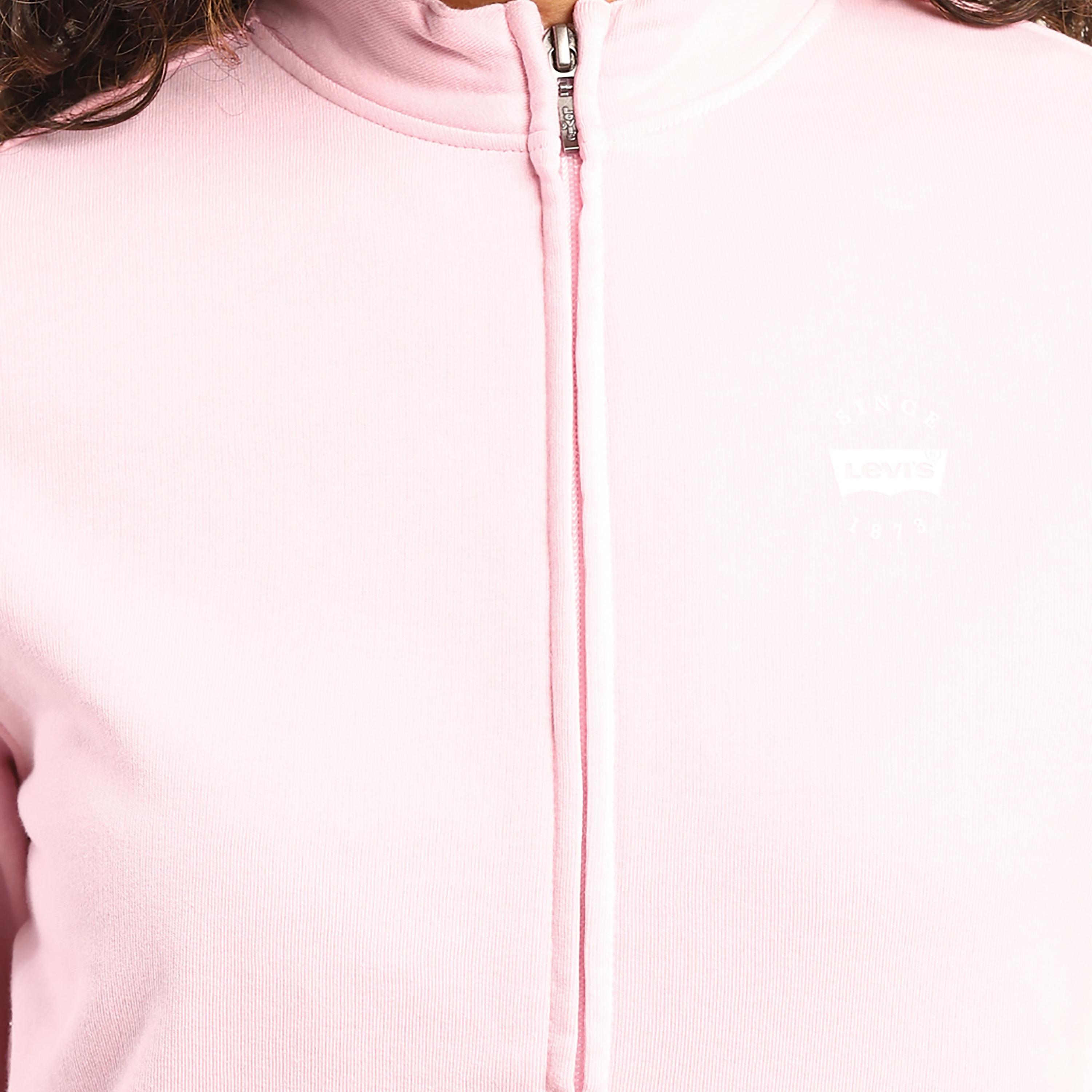 سويت شيرت بسحاب وياقة عالية وأكمام طويلة يحمل شعار من ليفايز-women-clothing-hoodiesandsweatshirts-hoodies-image-3