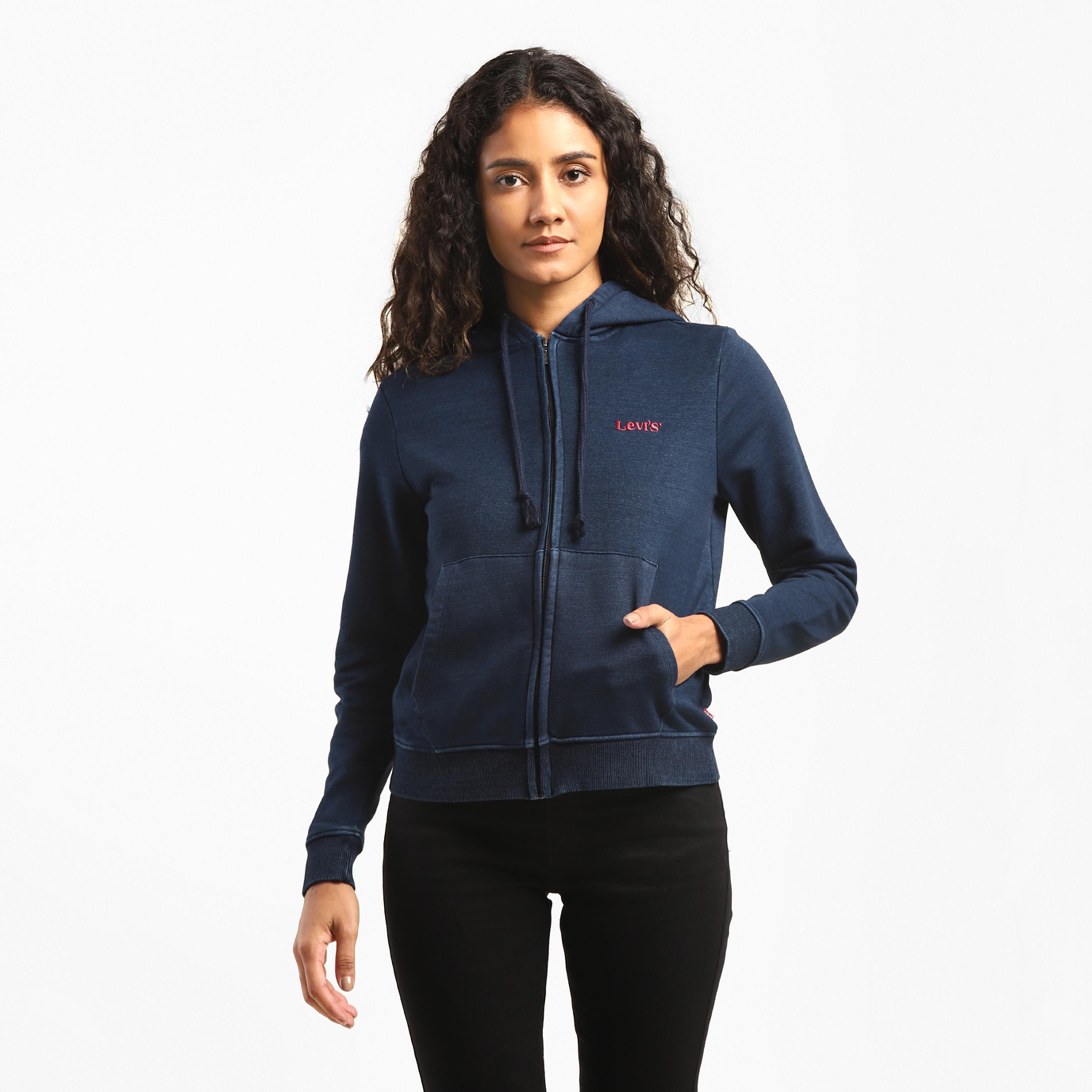 Levi's Logo Long Sleeves Zip-Through Hoodie with Split Pocket-women-clothing-hoodiesandsweatshirts-hoodies-image-1