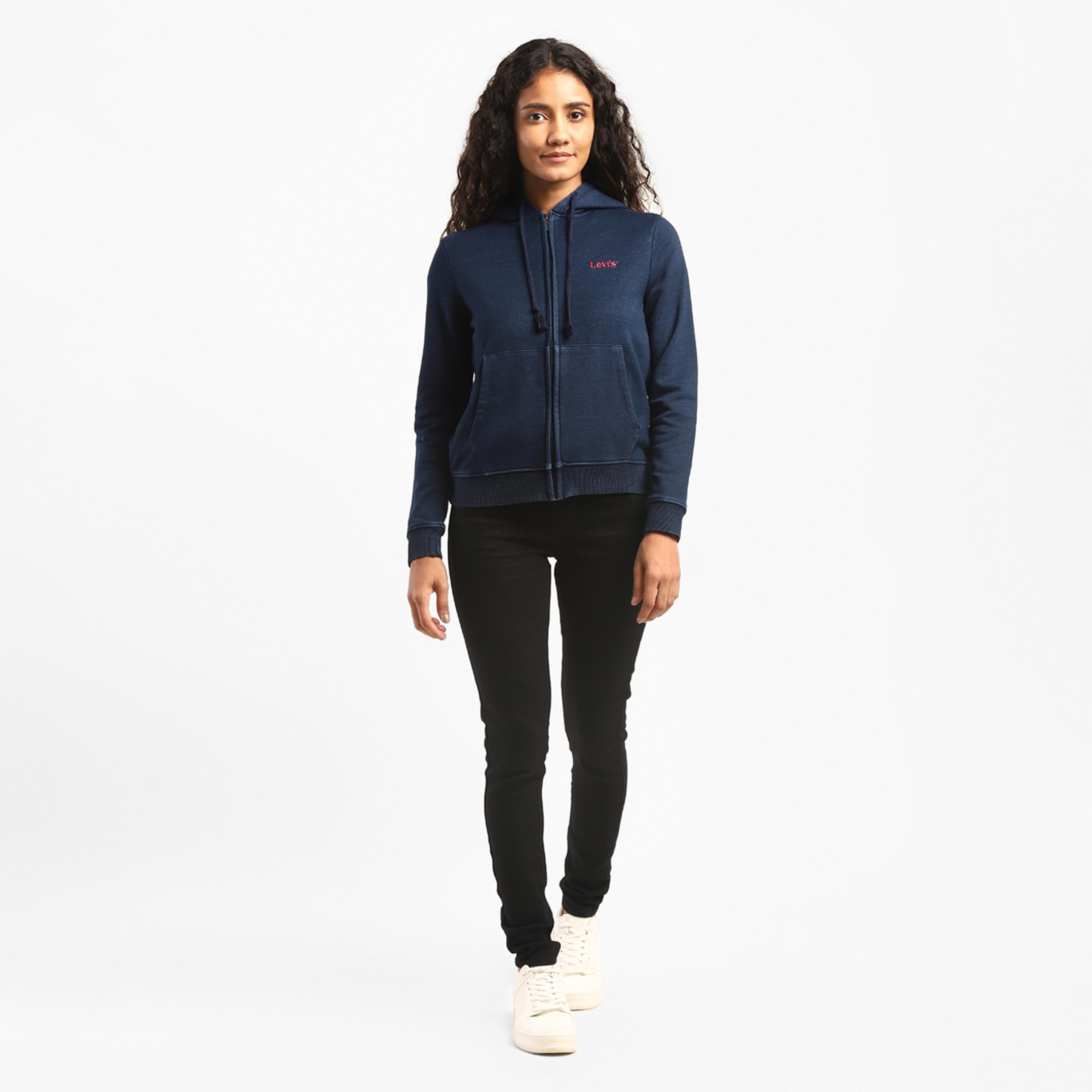 Levi's Logo Long Sleeves Zip-Through Hoodie with Split Pocket-women-clothing-hoodiesandsweatshirts-hoodies-image-2