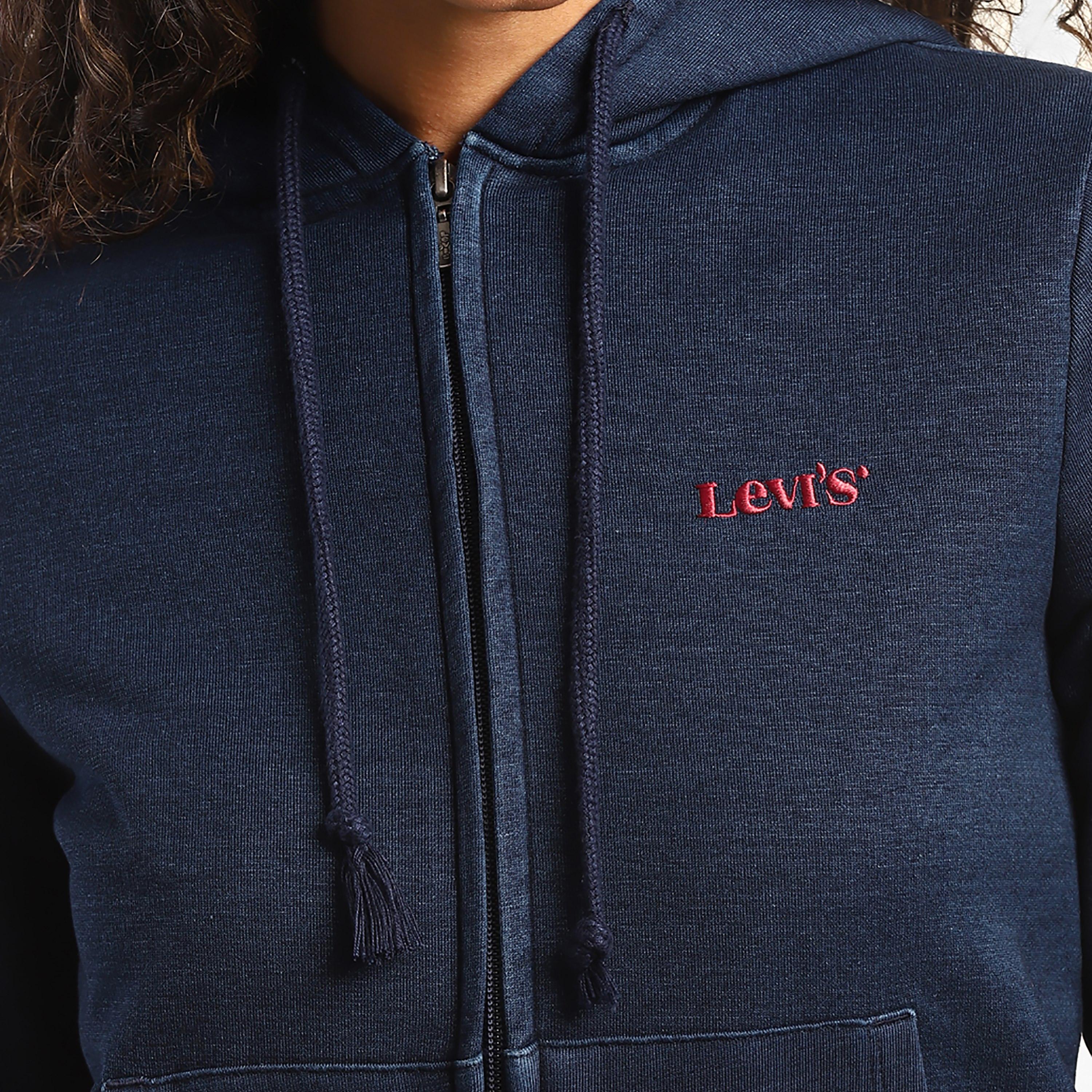 Levi's Logo Long Sleeves Zip-Through Hoodie with Split Pocket-women-clothing-hoodiesandsweatshirts-hoodies-image-3