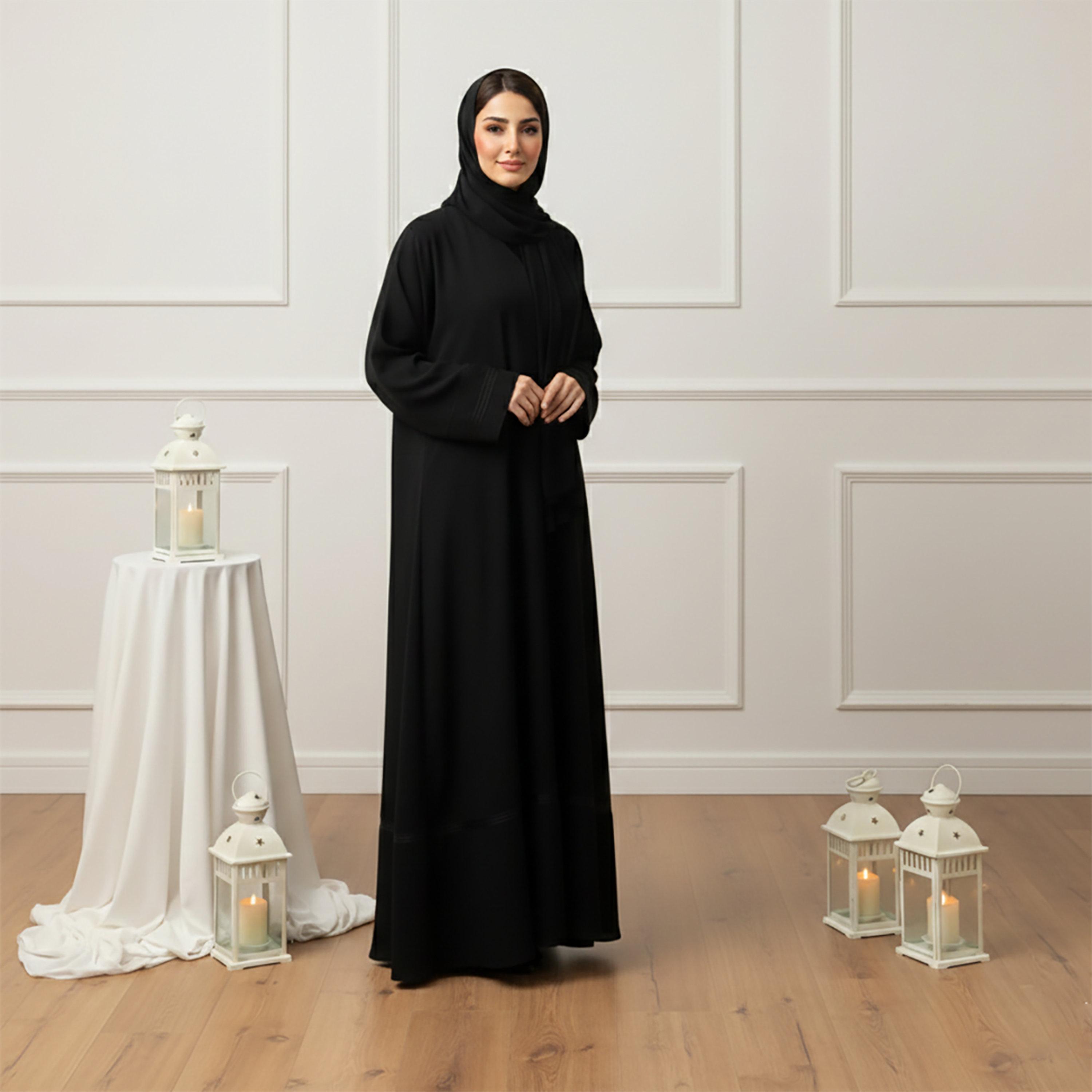 عباية نسائية سوداء نيدا مع حجاب من نخبة-women-arabicclothing-abayas-image-1
