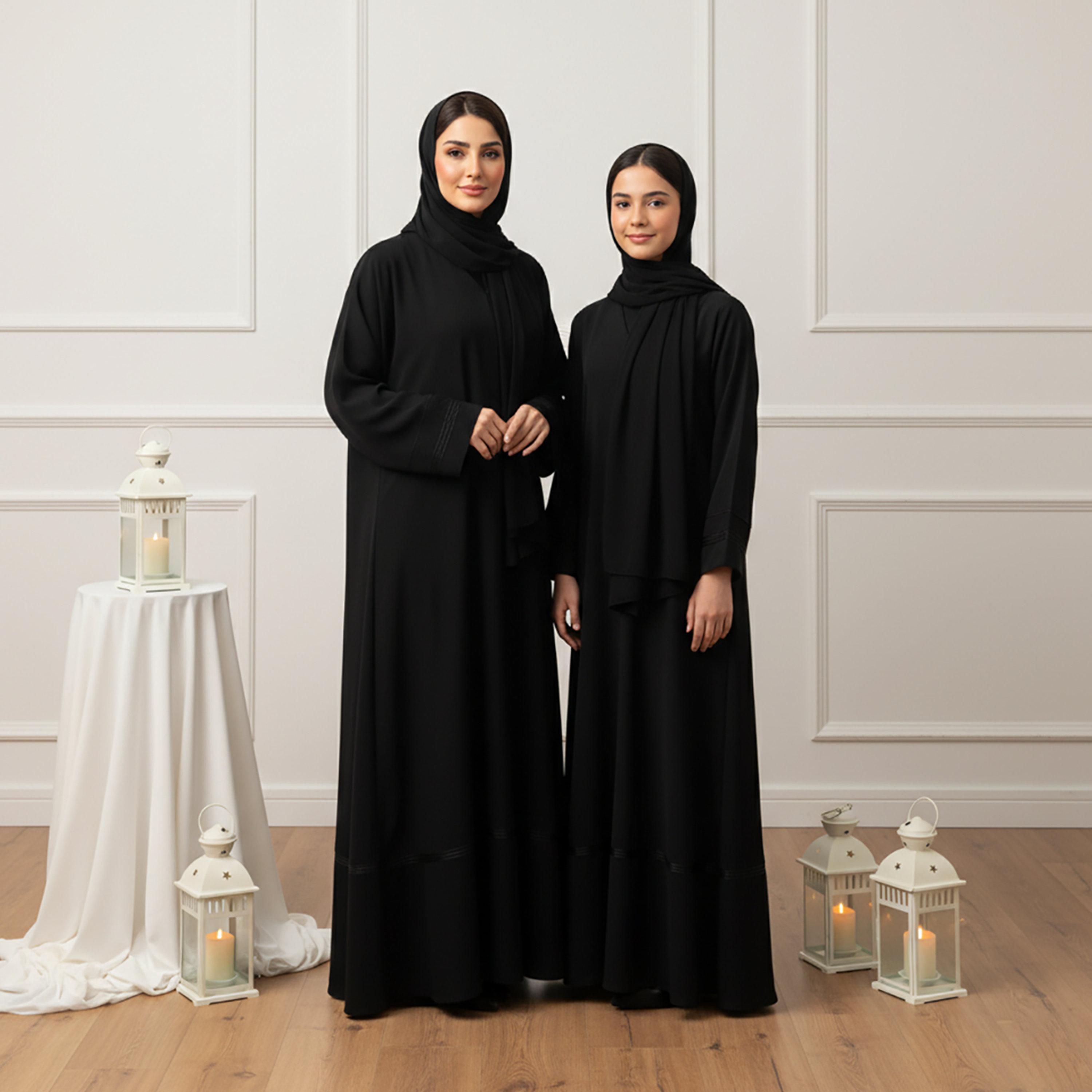 عباية نسائية سوداء نيدا مع حجاب من نخبة-women-arabicclothing-abayas-image-2