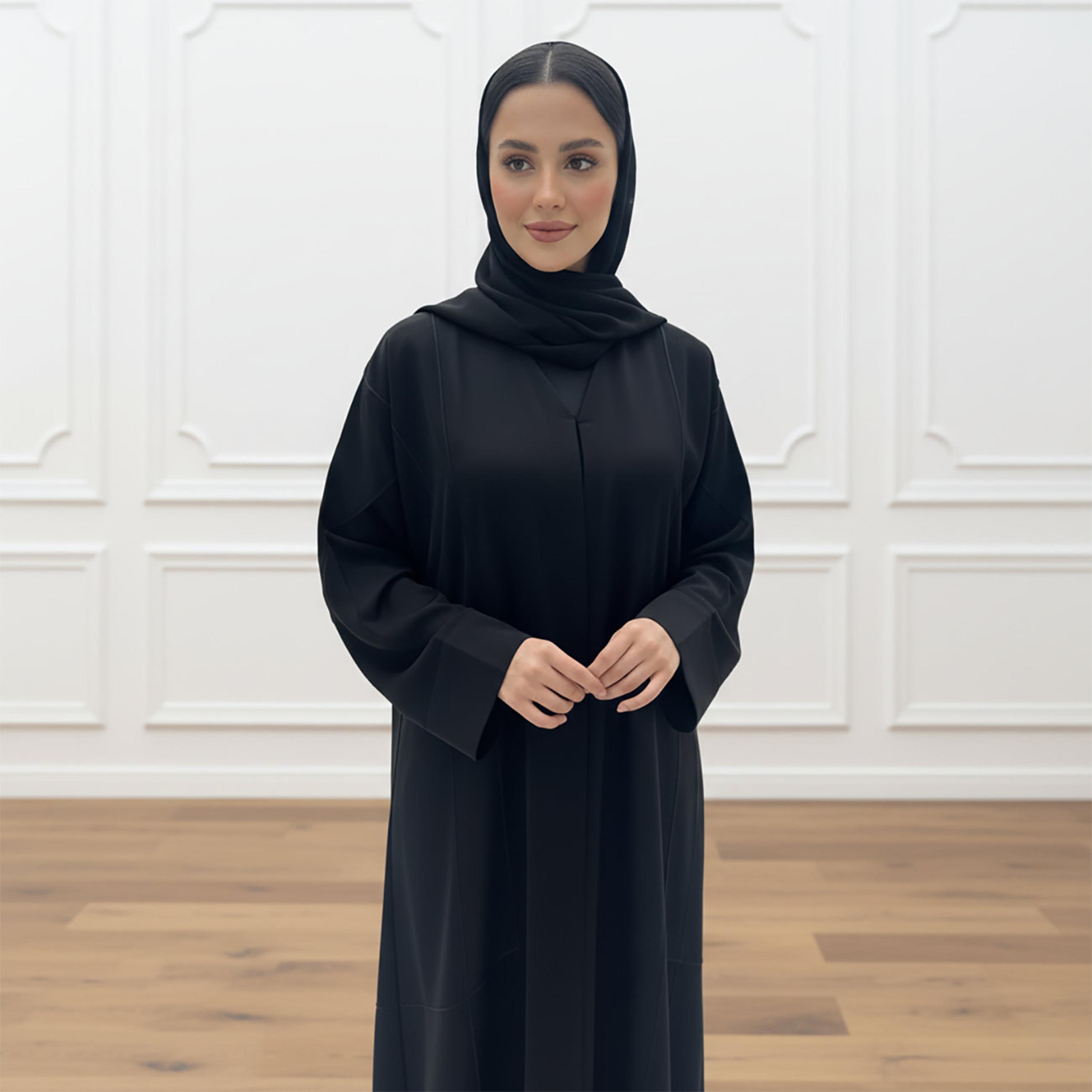 عباية نسائية سوداء نيدا مع حجاب من نخبة-women-arabicclothing-abayas-image-2