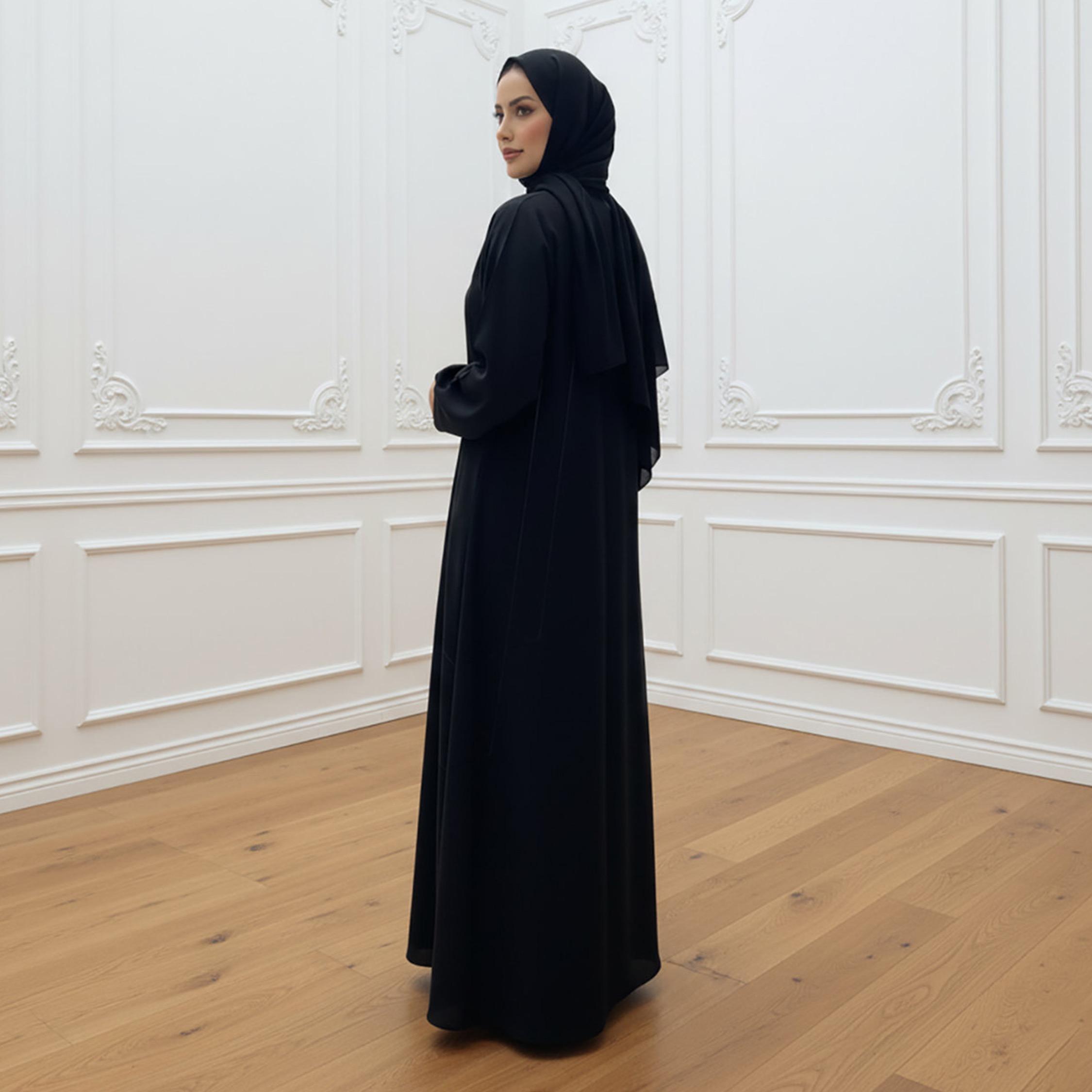 عباية نسائية سوداء نيدا مع حجاب من نخبة-women-arabicclothing-abayas-image-4