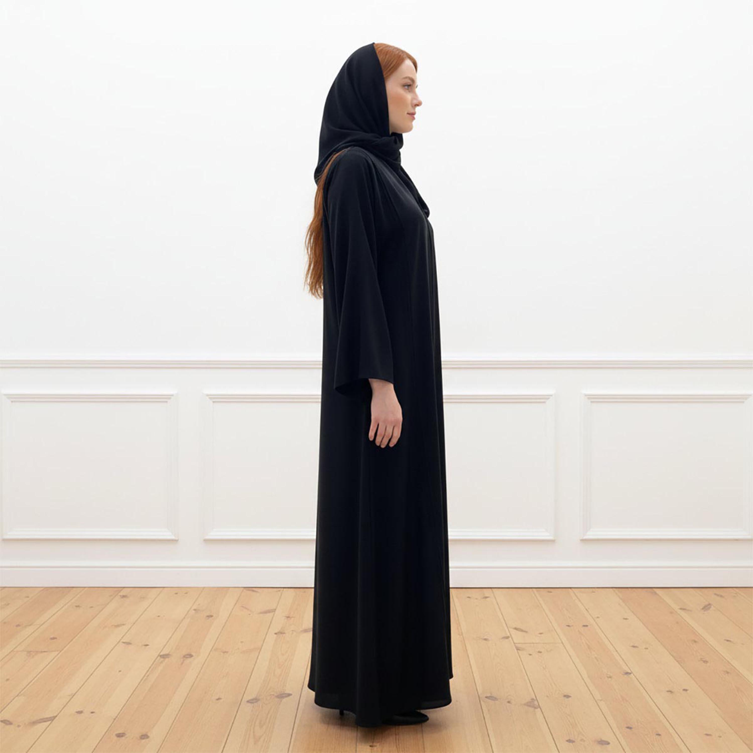 Nukhbaa Black Women's Abaya with Hijab-women-arabicclothing-abayas-image-3