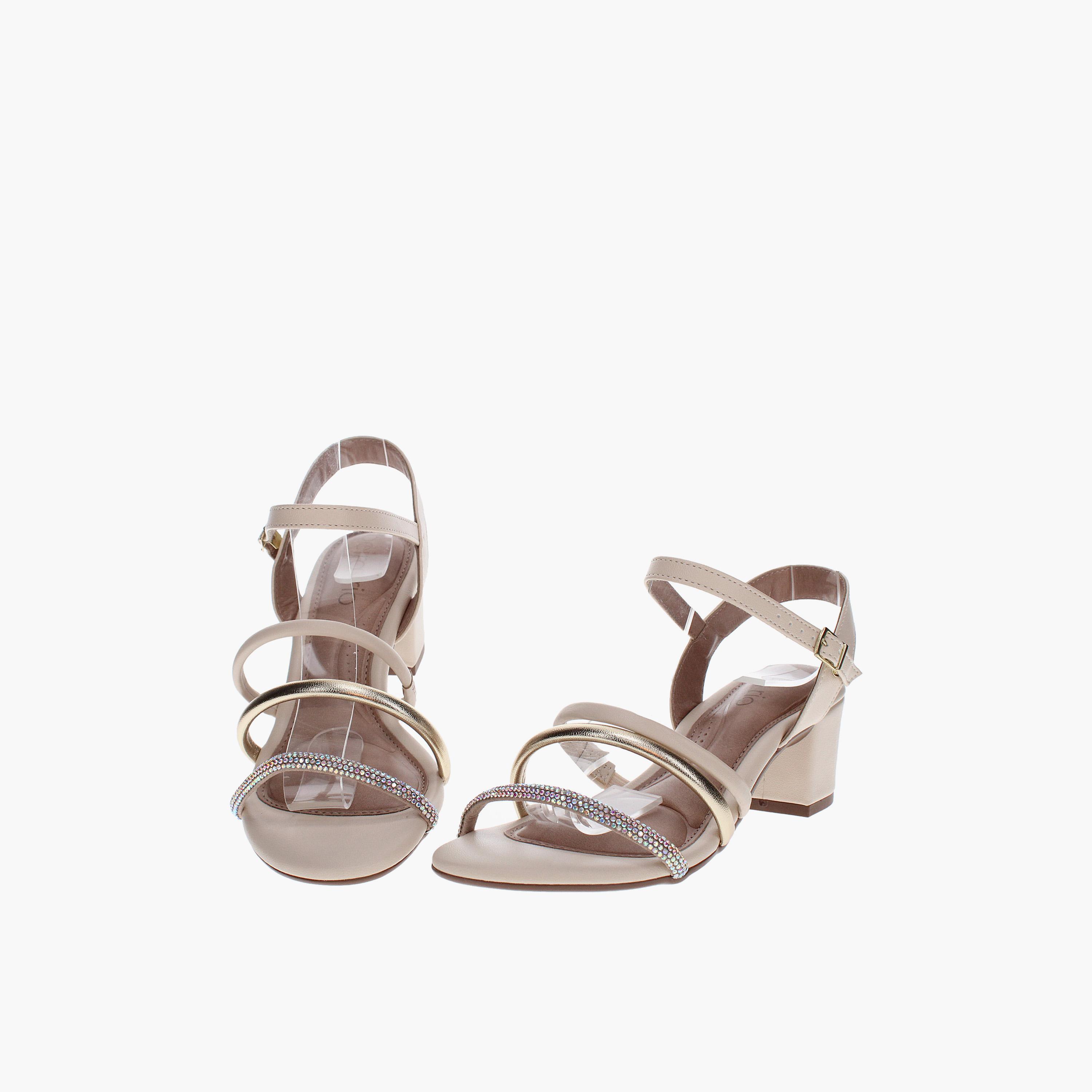Beira Rio by Geoomnii  Women's Buckle Strap Block Heels | 8246-1198-26740-94599       -women-shoes-sandals-heeled-image-3