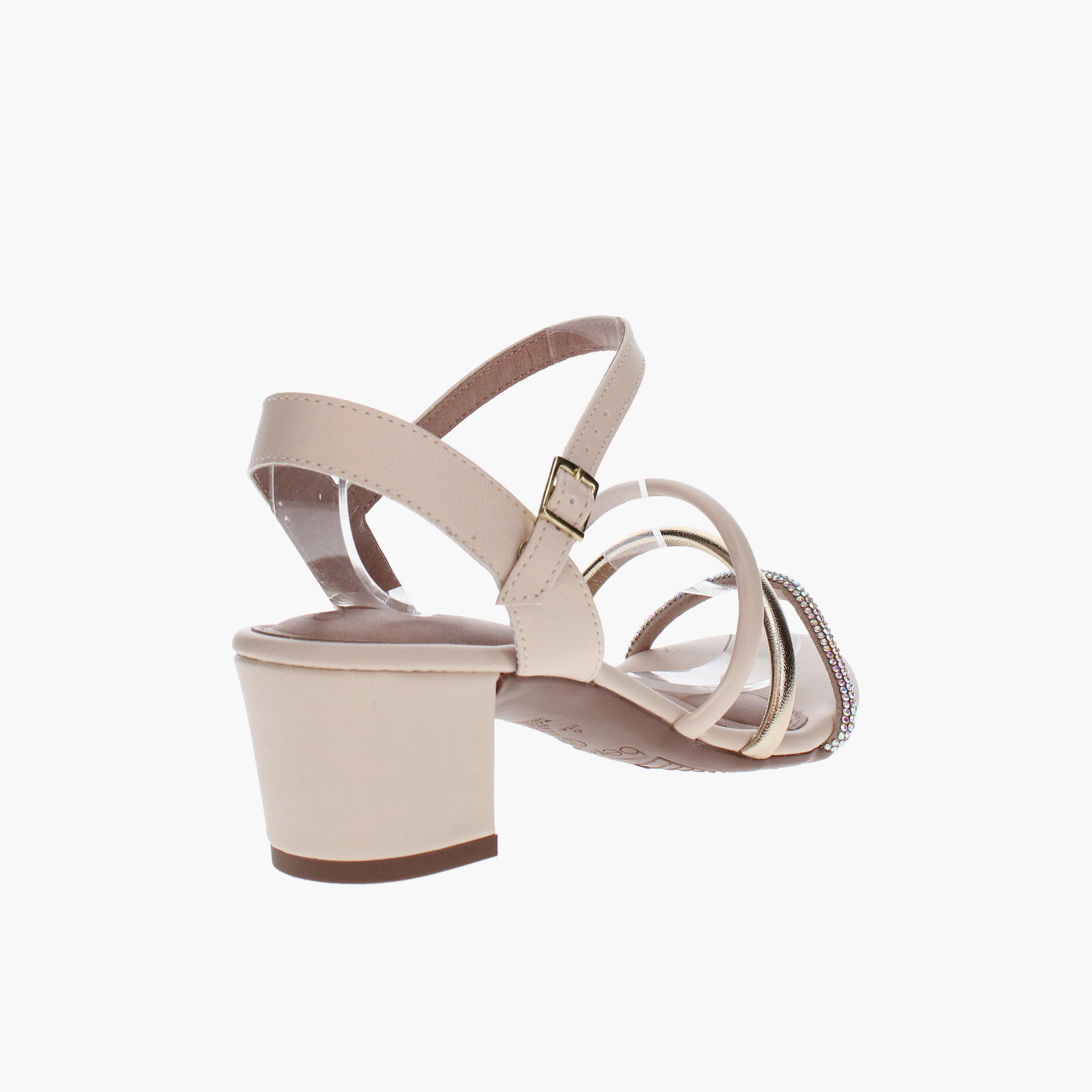 Beira Rio by Geoomnii  Women's Buckle Strap Block Heels | 8246-1198-26740-94599       -women-shoes-sandals-heeled-image-4