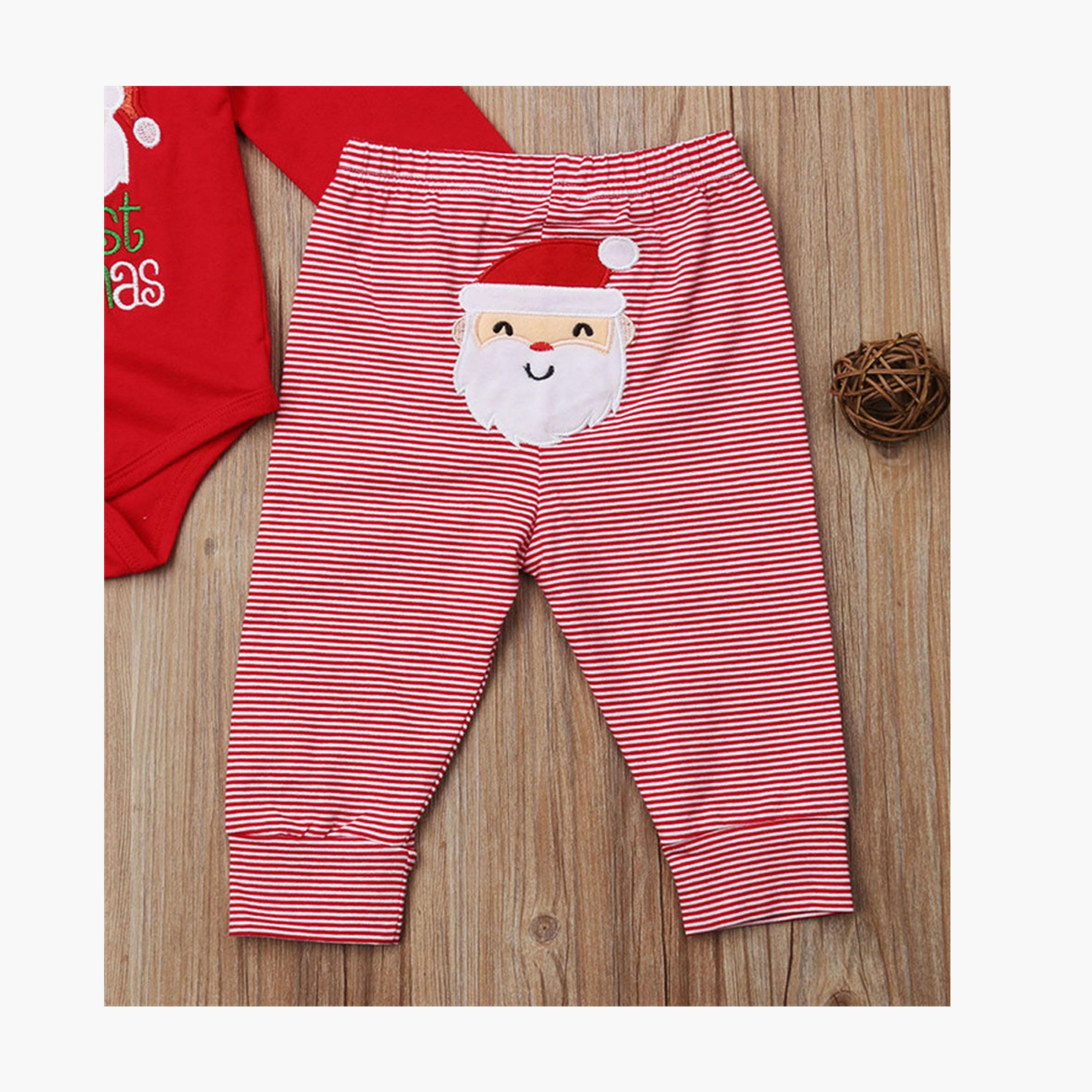 مجموعة بودي سوت مطبوع مع بنطال  ركض وقبعة 3 قطع للأطفال من بيبيكلو-baby-girls-clothing-setsandcoords-image-4