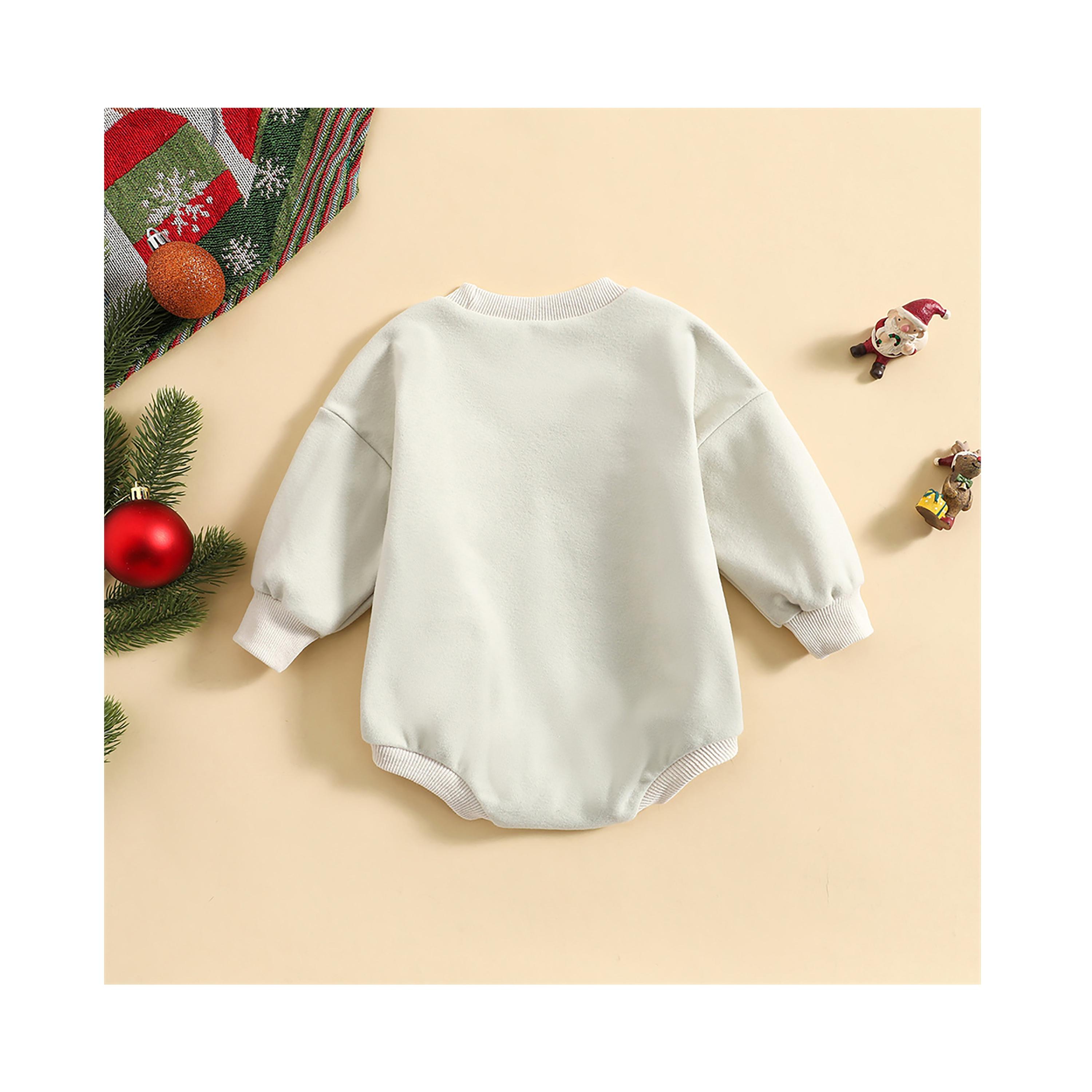 Babyqlo Kid's Merry Christmas Santa Face Printed Bodysuit-baby-girls-clothing-winterwear-bodysuits-image-3