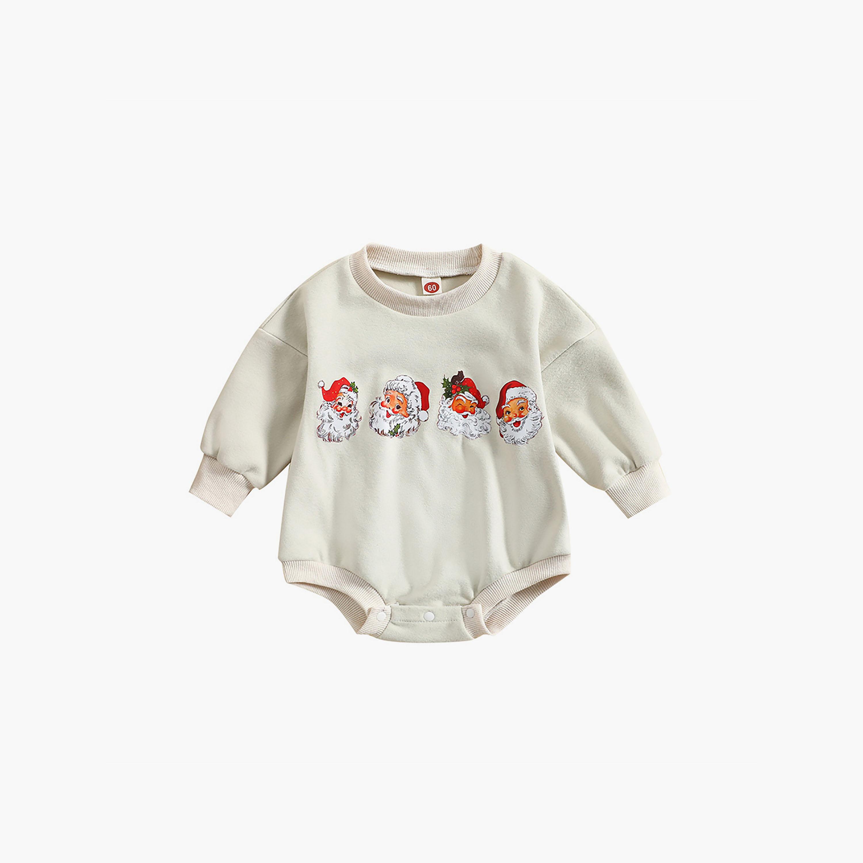Babyqlo Kid's Santa Face's Printed Bodysuit-baby-girls-clothing-winterwear-bodysuits-image-1