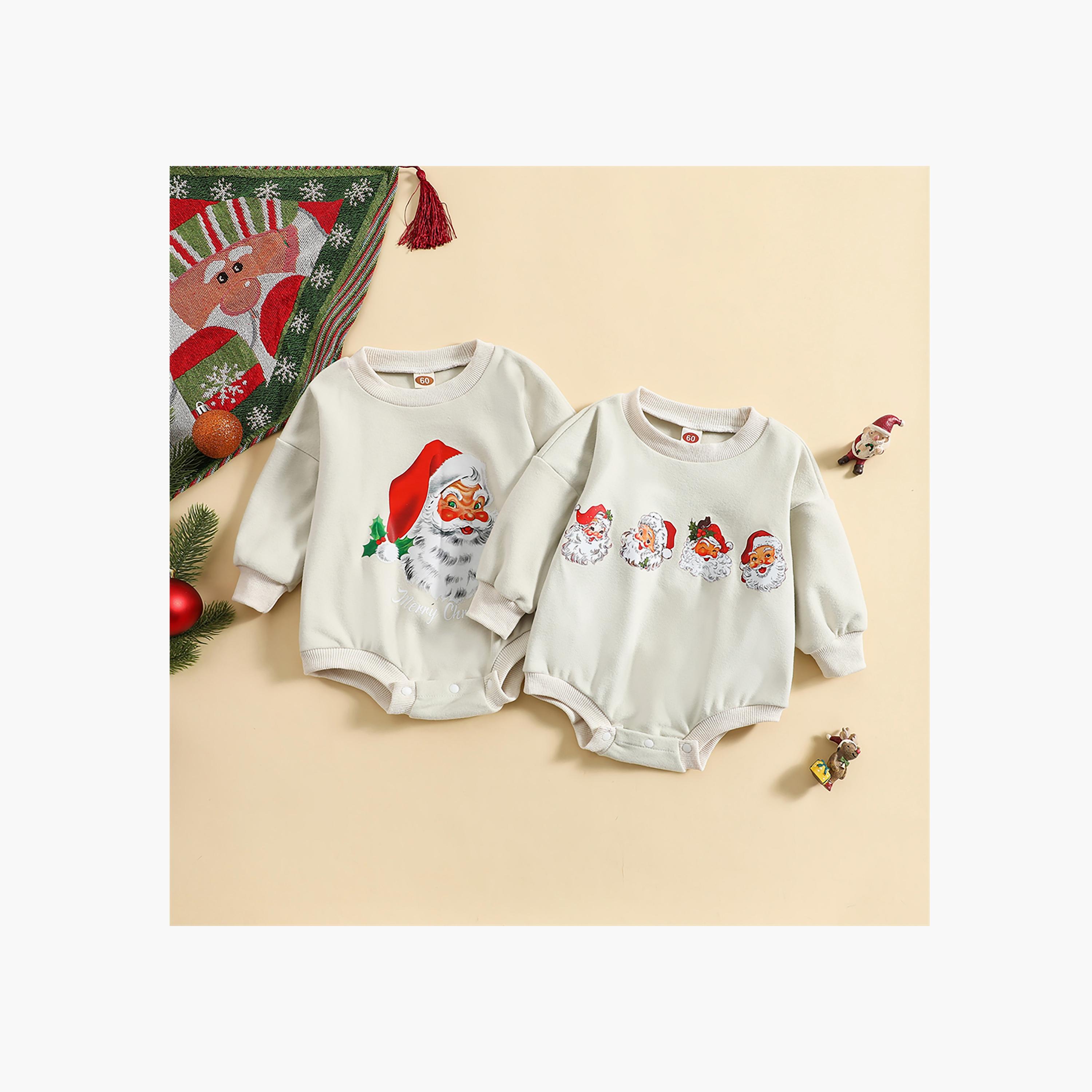 Babyqlo Kid's Santa Face's Printed Bodysuit-baby-girls-clothing-winterwear-bodysuits-image-5