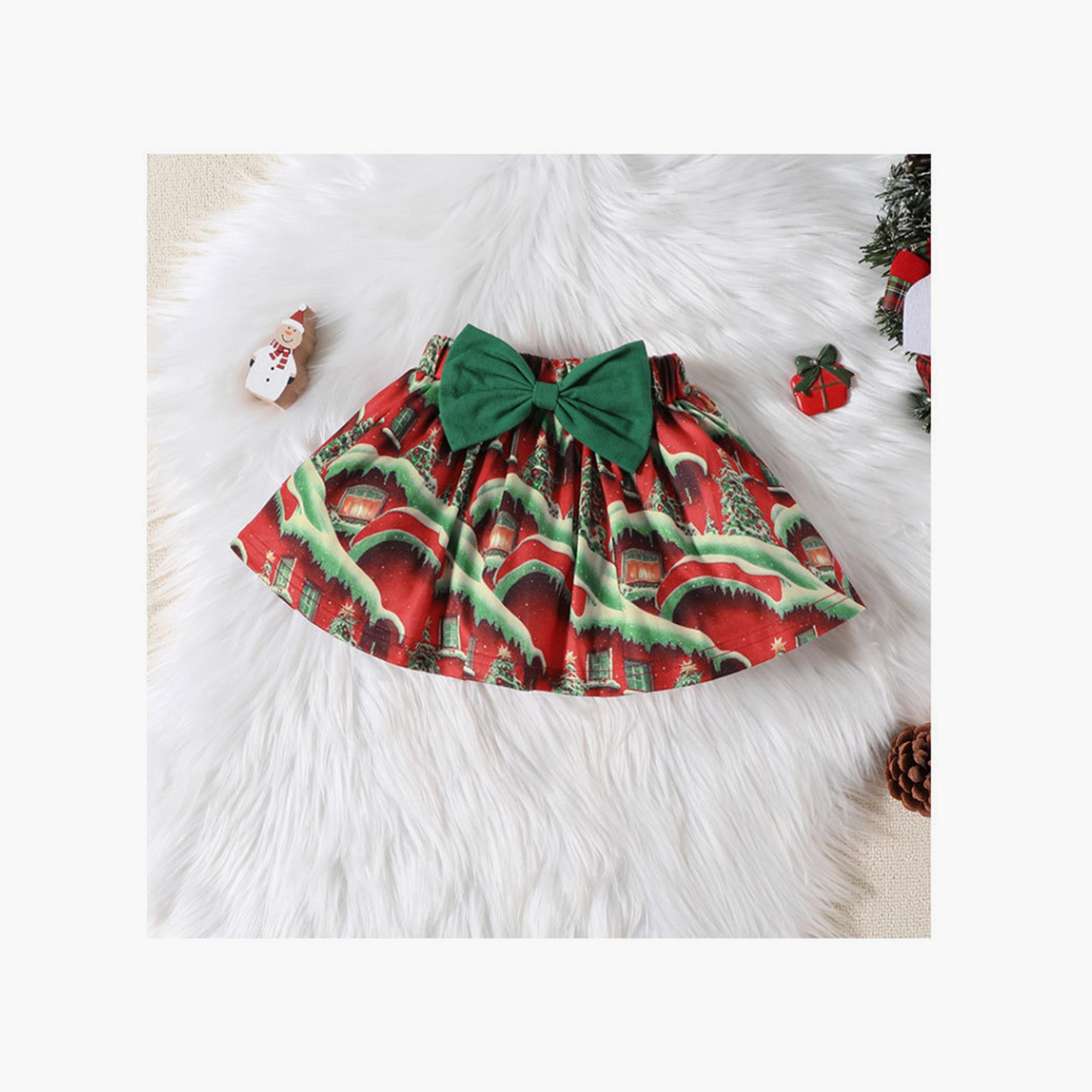 Babyqlo 4-Piece My First Christmas Bodysuit with Headband, Leg Warmer and Skirt Set-baby-girls-clothing-setsandcoords-image-3