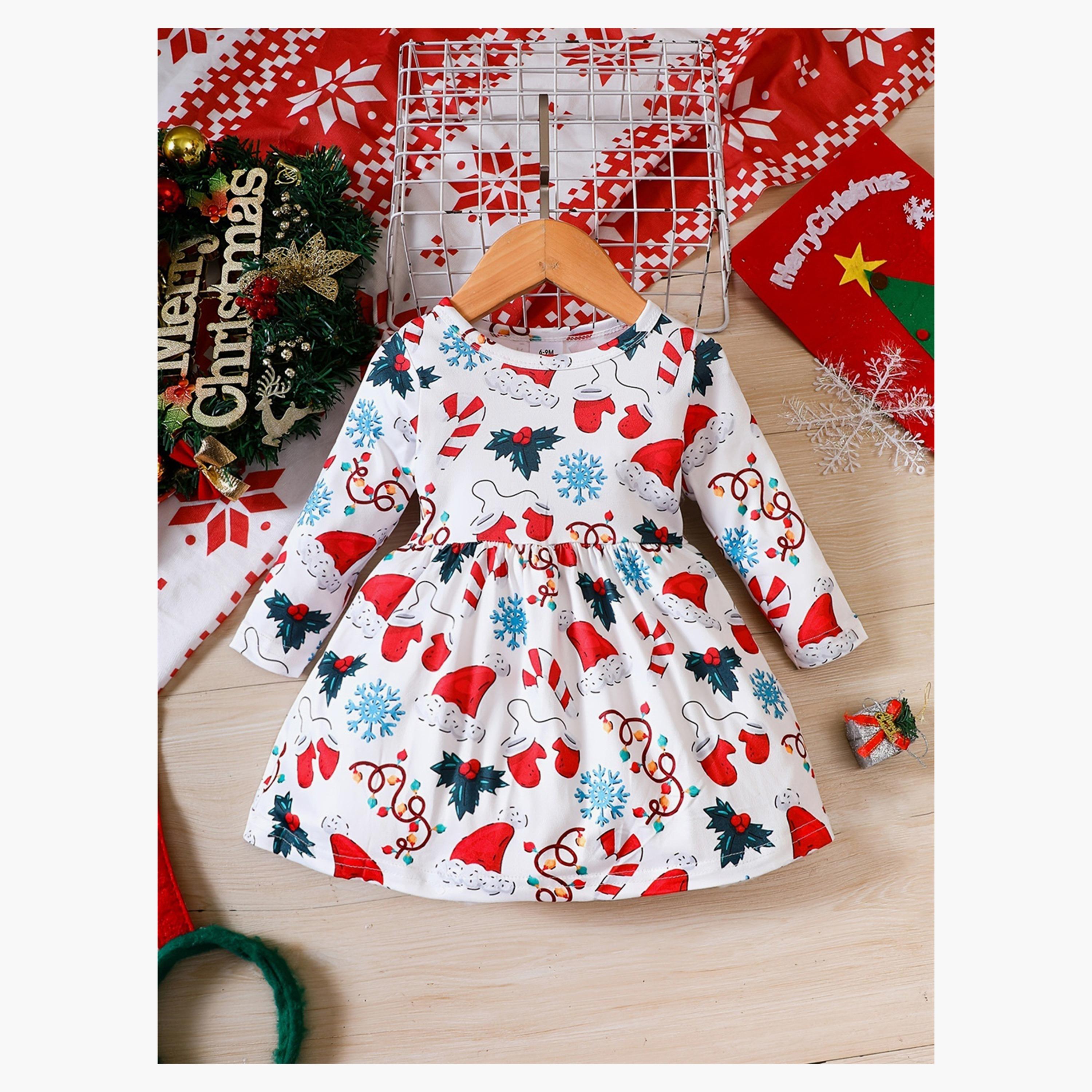 Babyqlo Festive Frenzy All-Over Printed Dress-baby-girls-clothing-dressesandjumpsuits-image-1