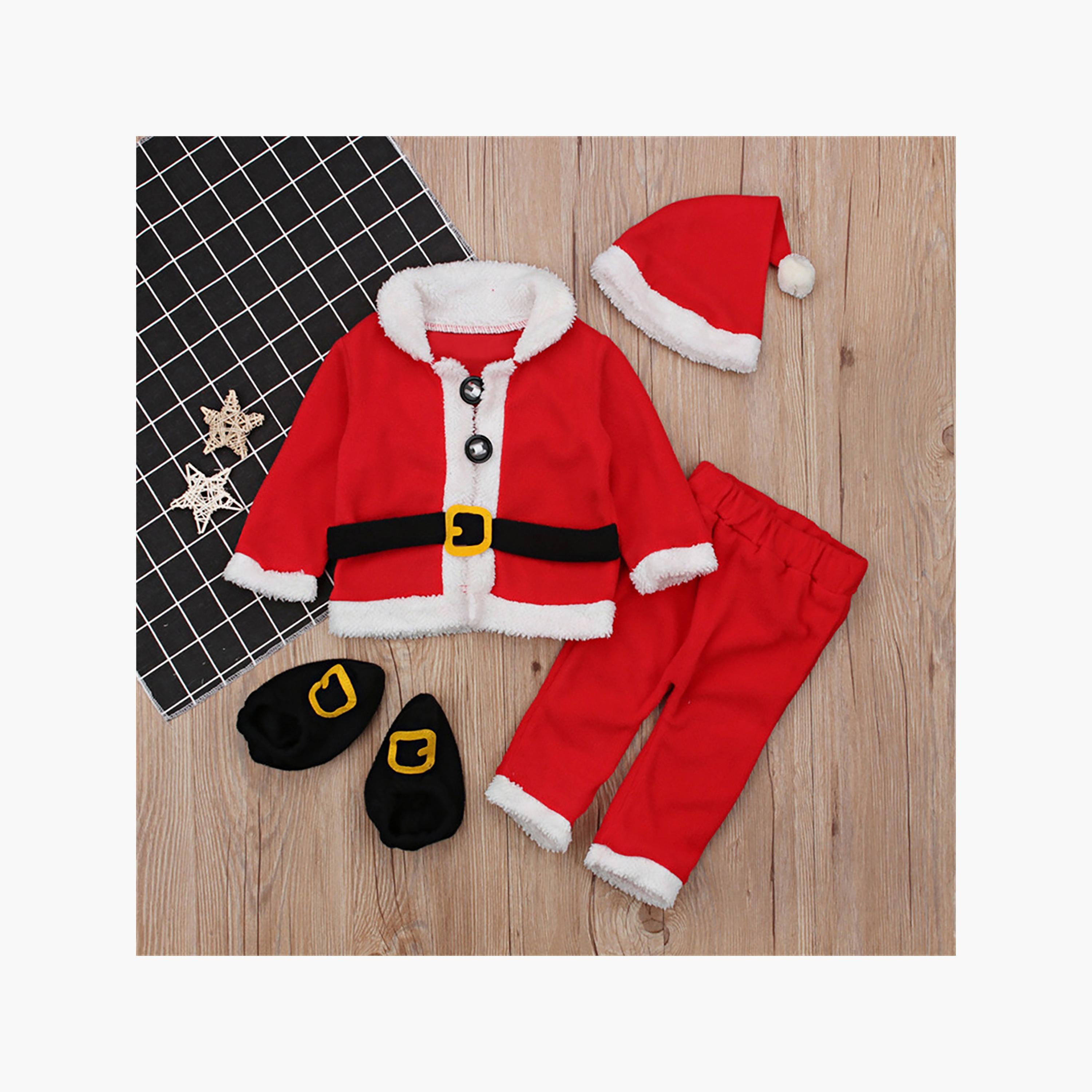 معطف سانتا كلاوز، بنطال، قبعة وغطاء الحذاء 4 قطع من بيبيكلو-baby-boys-clothing-setsandcoords-image-1