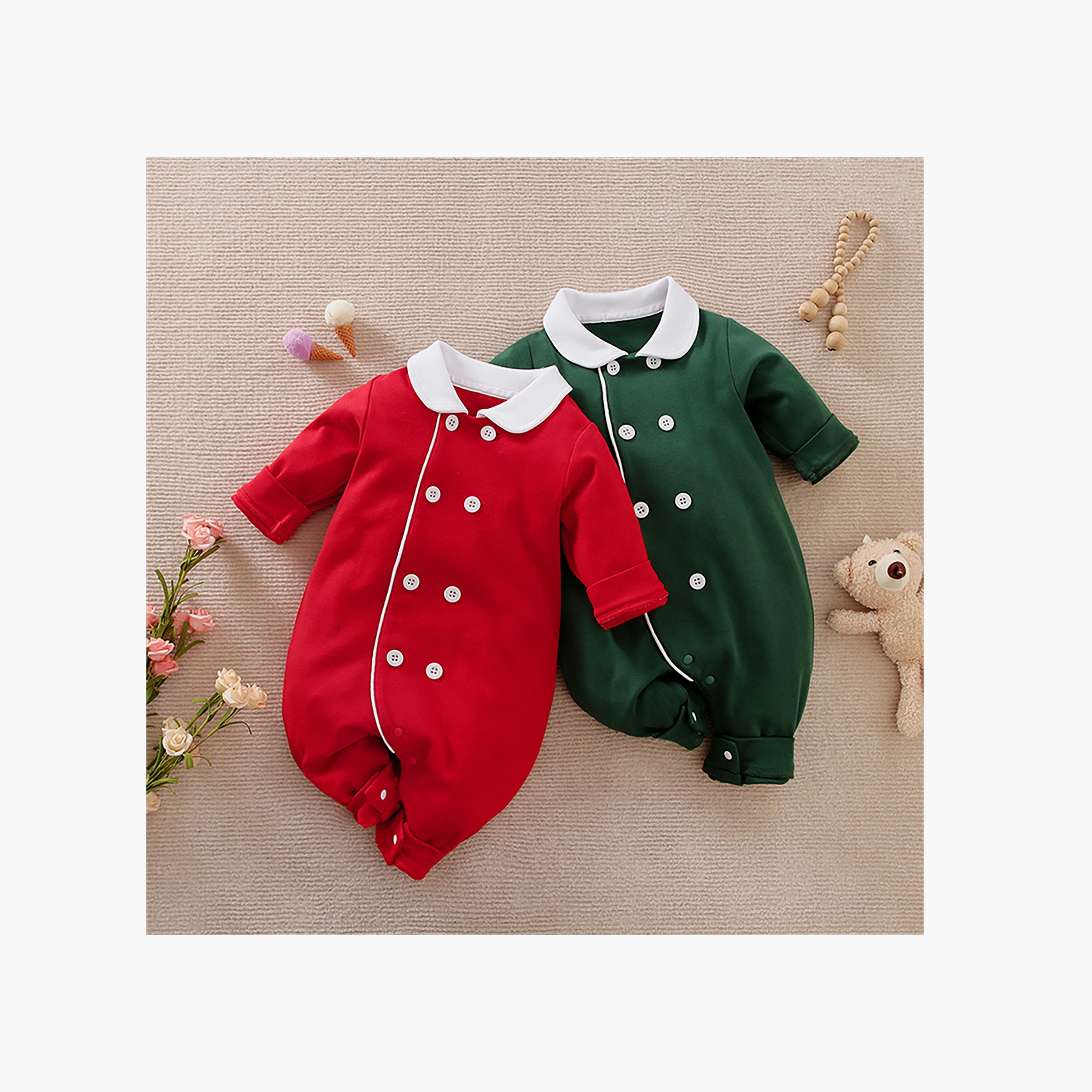 رومبر أحمر سادة كريسماس إليجانس للأطفال من بيبيكلو-baby-girls-clothing-rompers-image-5