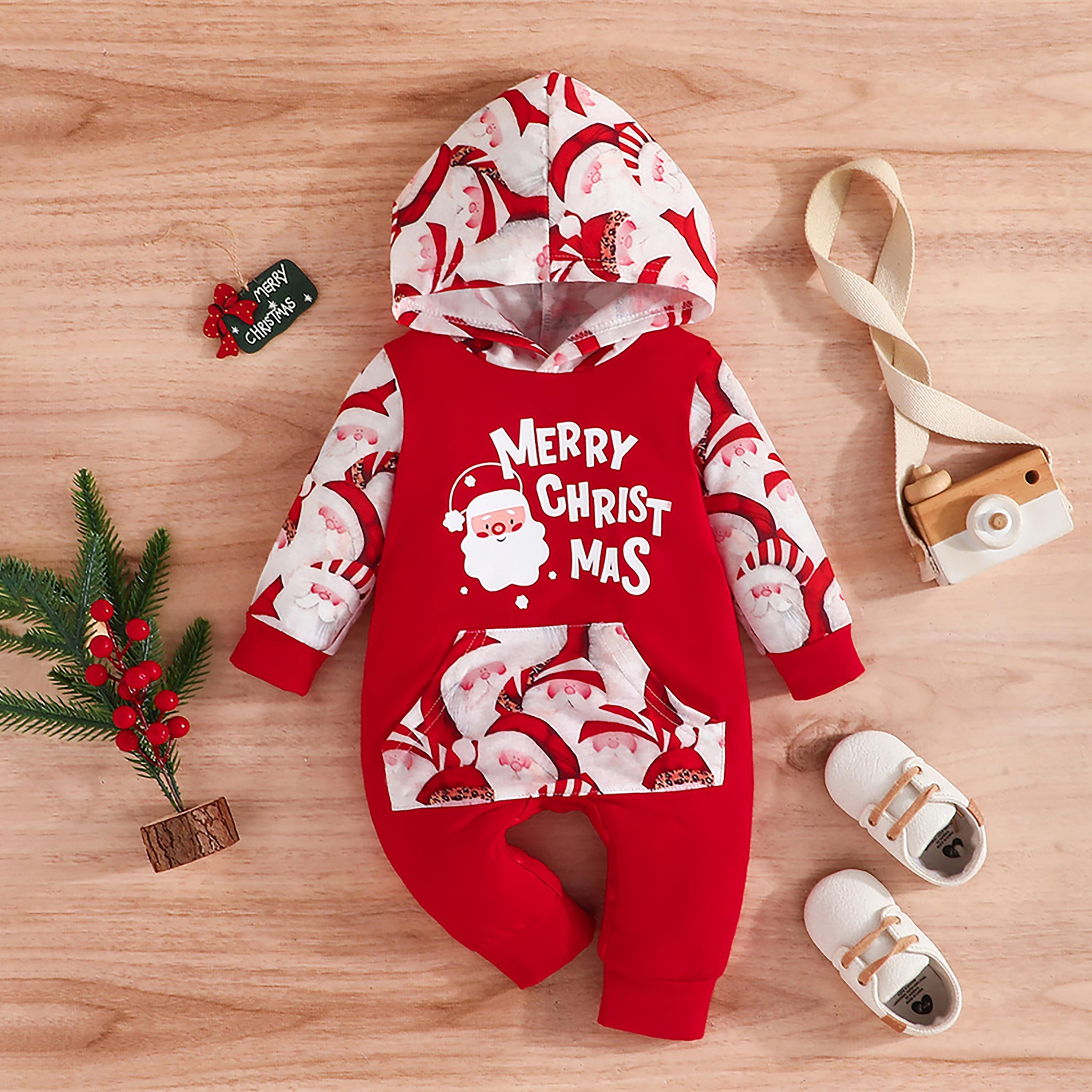 رومبر بطبعة ميري كريسماس مع وجه سانتا للأطفال من بيبيكلو-baby-girls-clothing-rompers-image-1