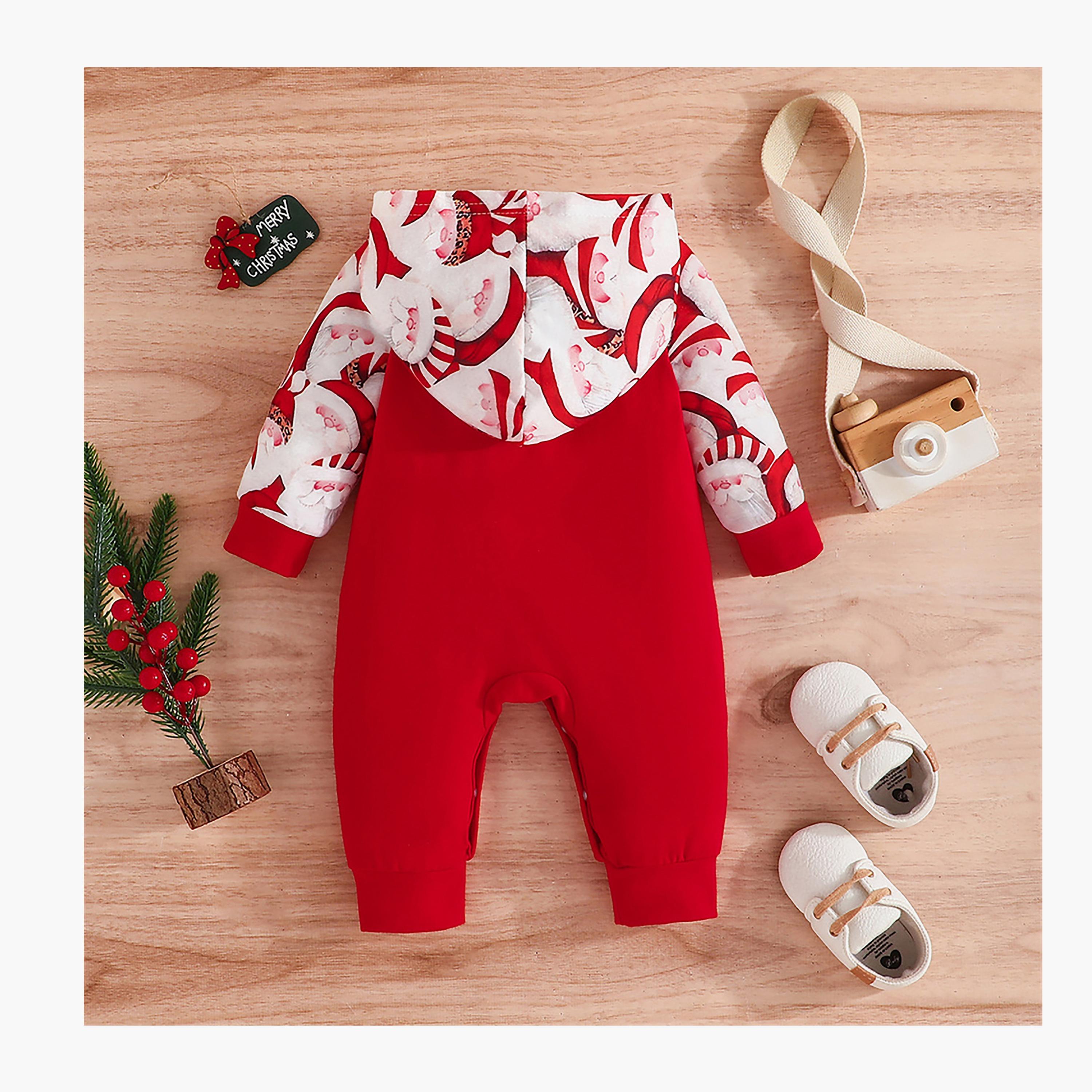 رومبر بطبعة ميري كريسماس مع وجه سانتا للأطفال من بيبيكلو-baby-girls-clothing-rompers-image-2