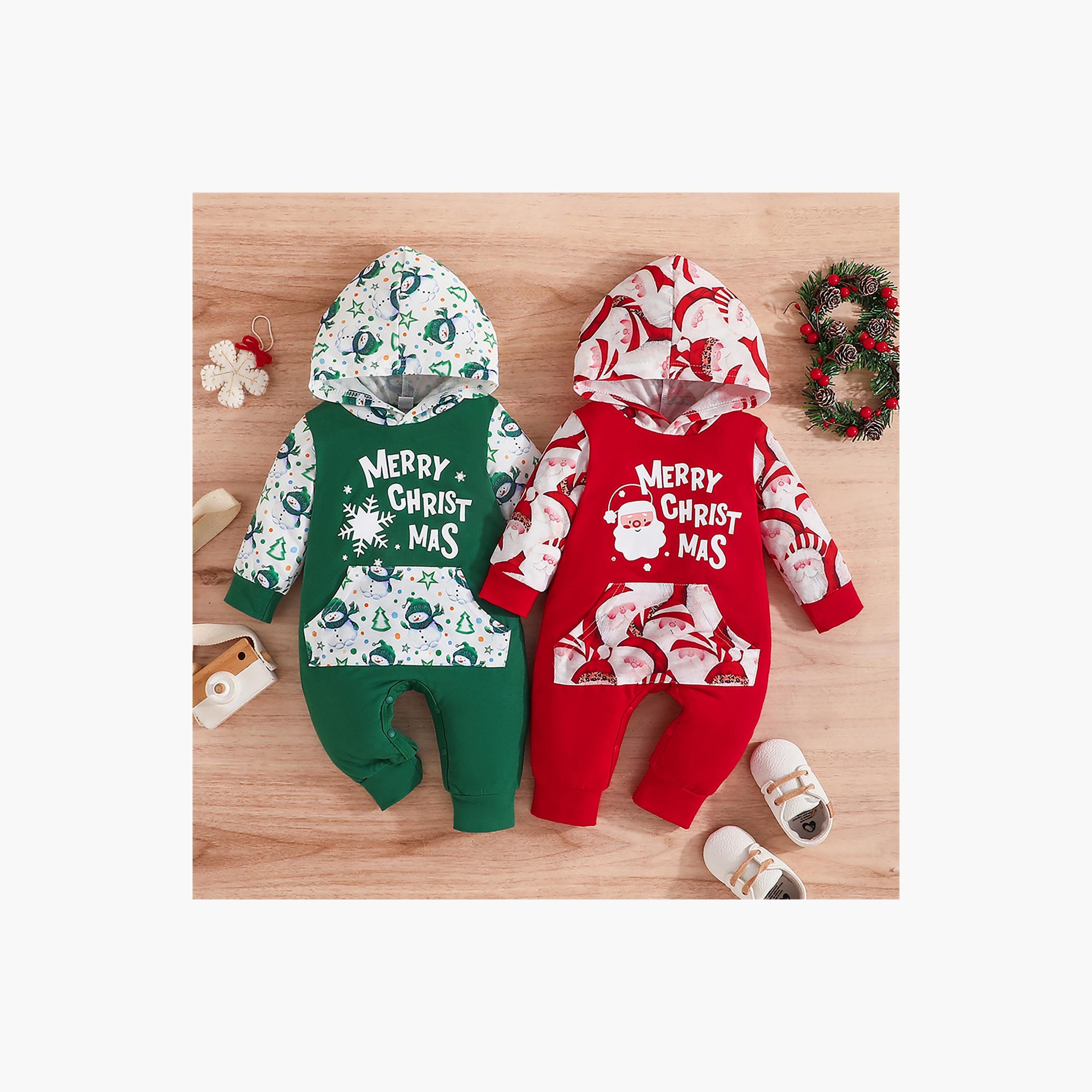 رومبر بطبعة ميري كريسماس مع وجه سانتا للأطفال من بيبيكلو-baby-girls-clothing-rompers-image-5